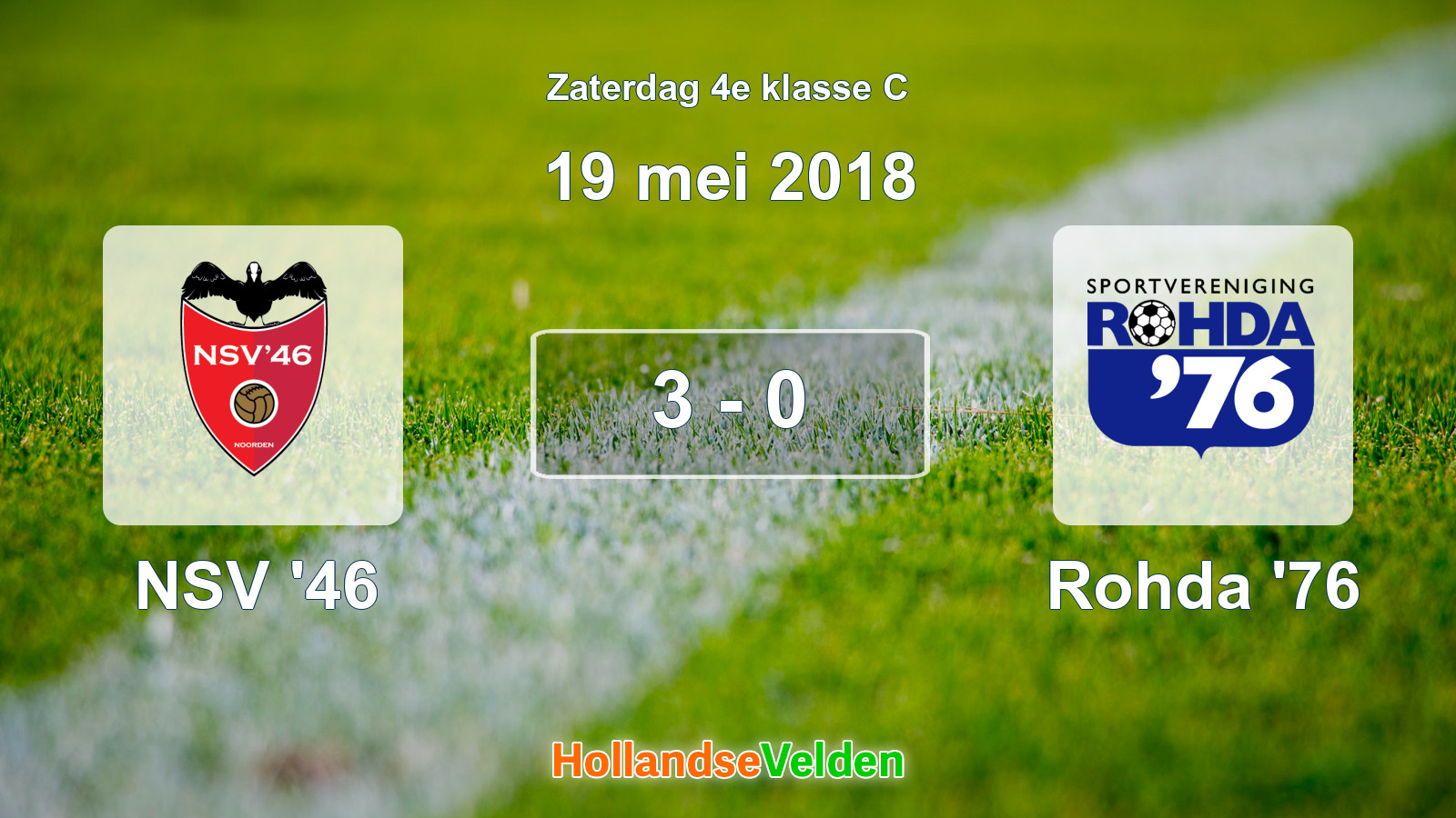 Gespeelde wedstrijd: NSV '46 - Rohda '76 3 - 0 (19 mei 2018)