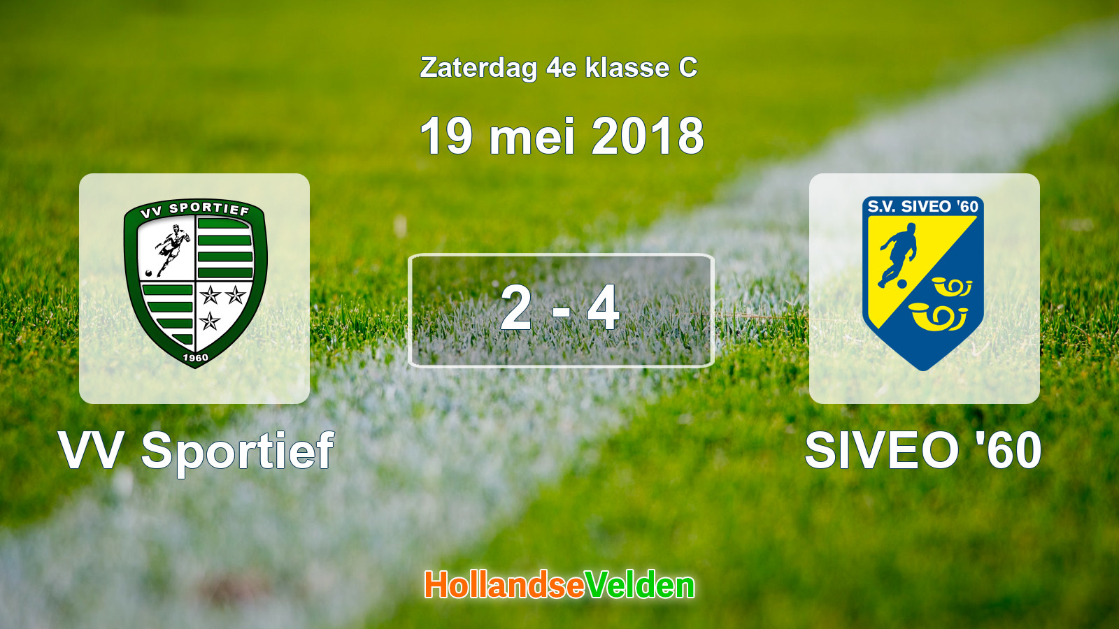 Gespeelde wedstrijd: VV Sportief - SIVEO '60 2 - 4 (19 mei 2018)