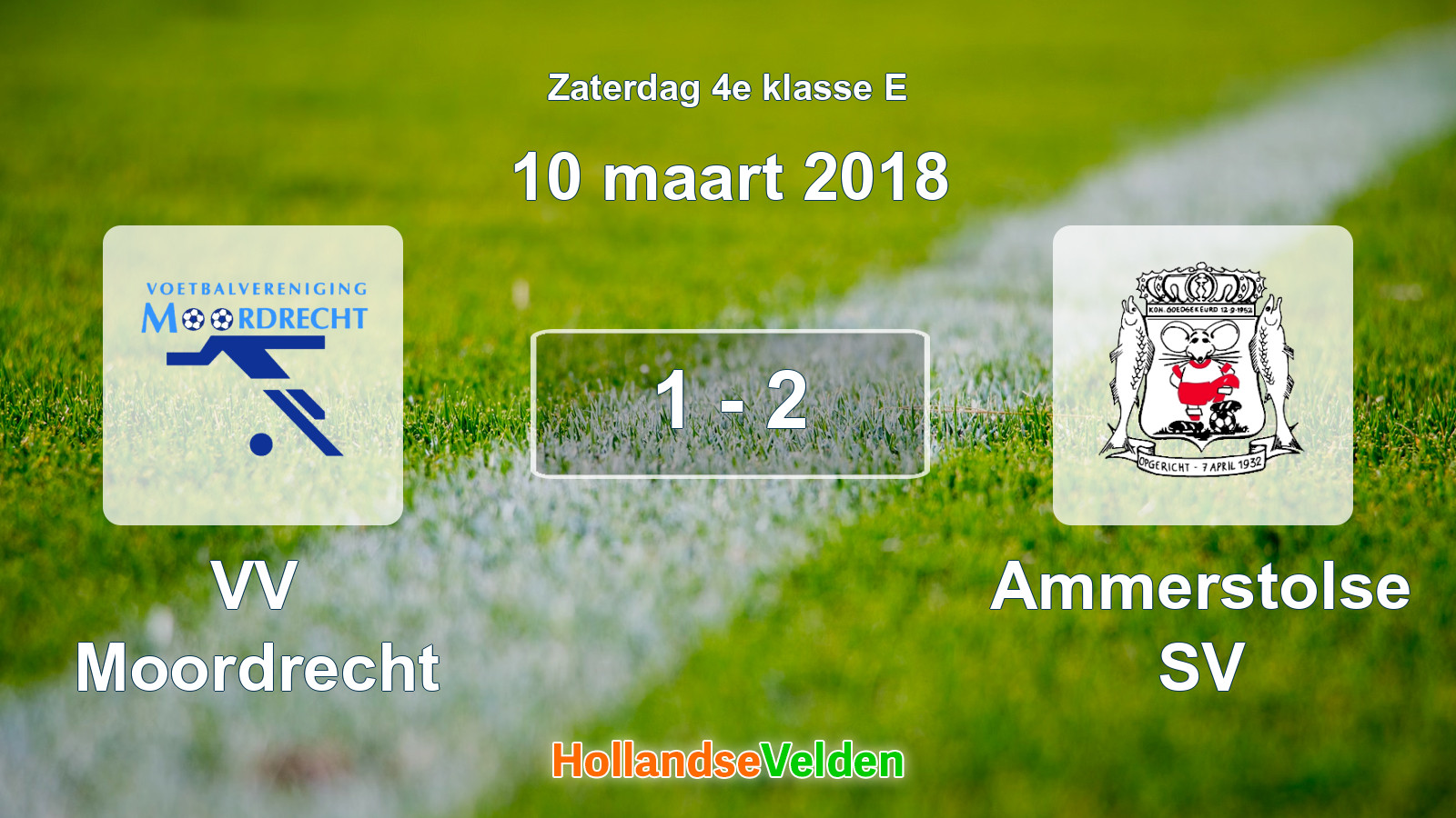 Gespeelde wedstrijd: VV Moordrecht - Ammerstolse SV 1 - 2 (10 maart 2018)