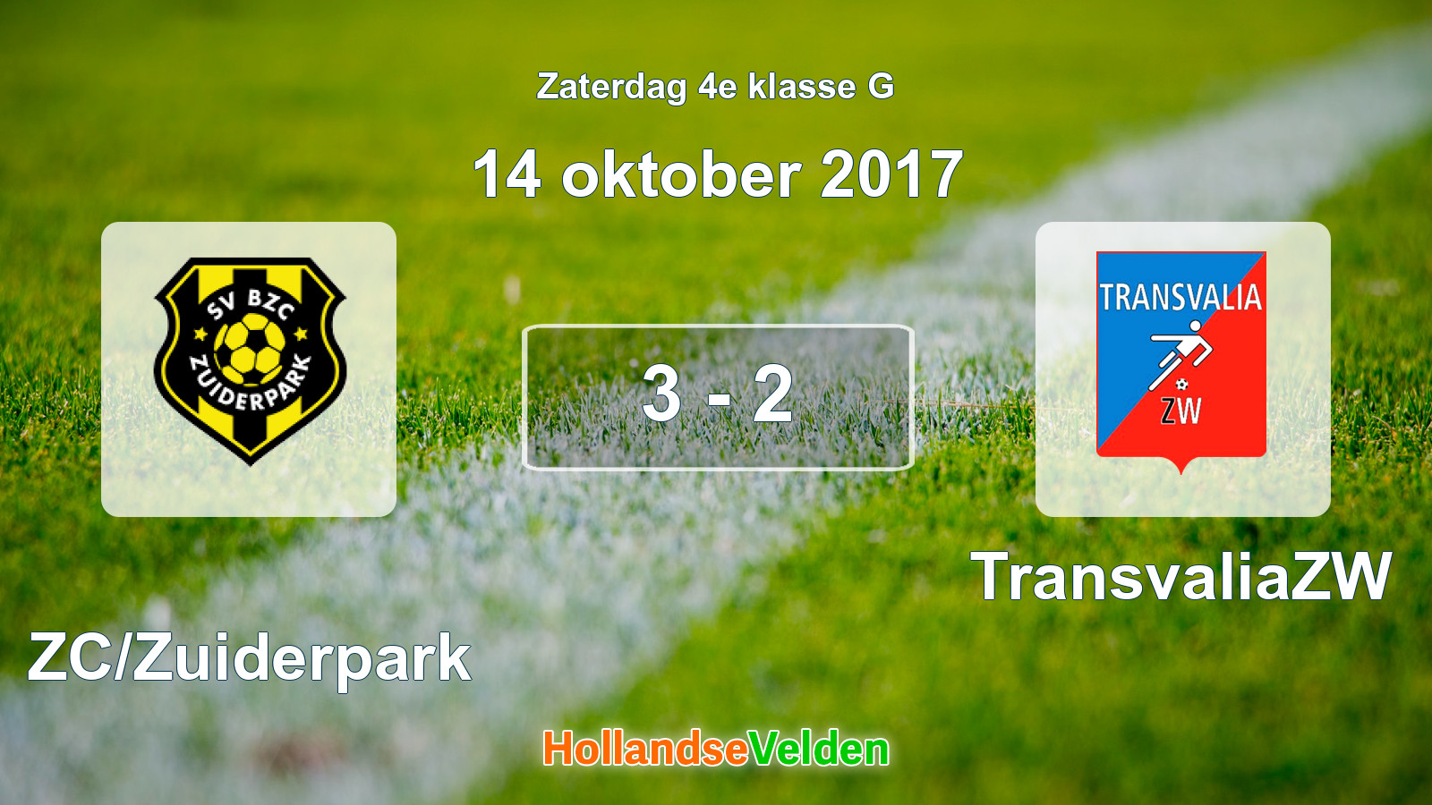 Gespeelde wedstrijd: BZC/Zuiderpark - TransvaliaZW 3 - 2 (14 oktober 2017)