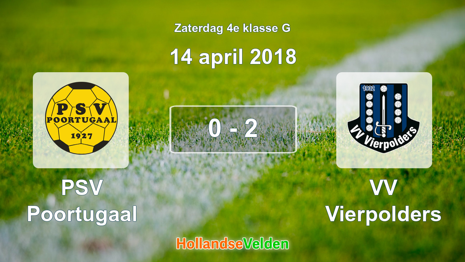 Gespeelde wedstrijd: PSV Poortugaal - VV Vierpolders 0 - 2 (14 april 2018)