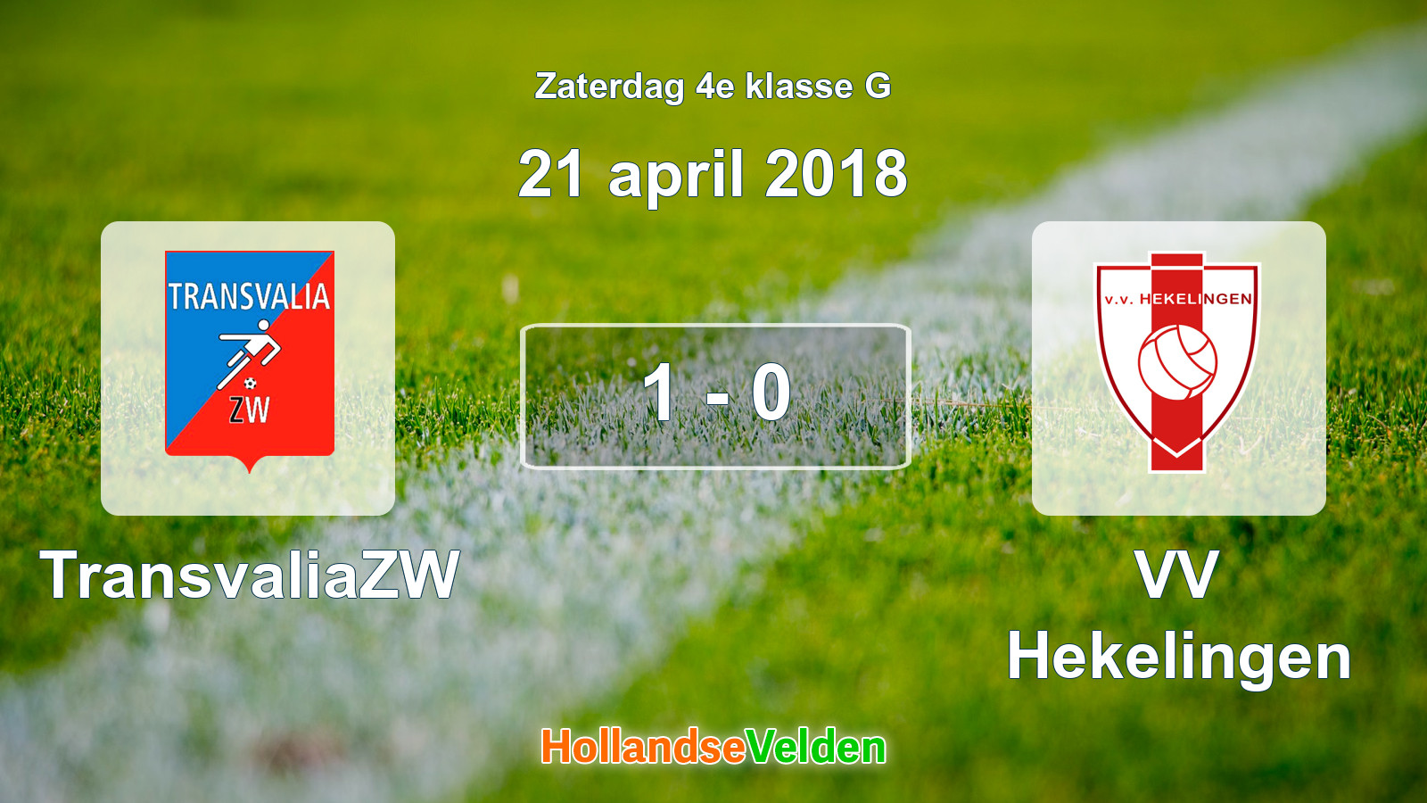 Gespeelde wedstrijd: TransvaliaZW - VV Hekelingen 1 - 0 (21 april 2018)
