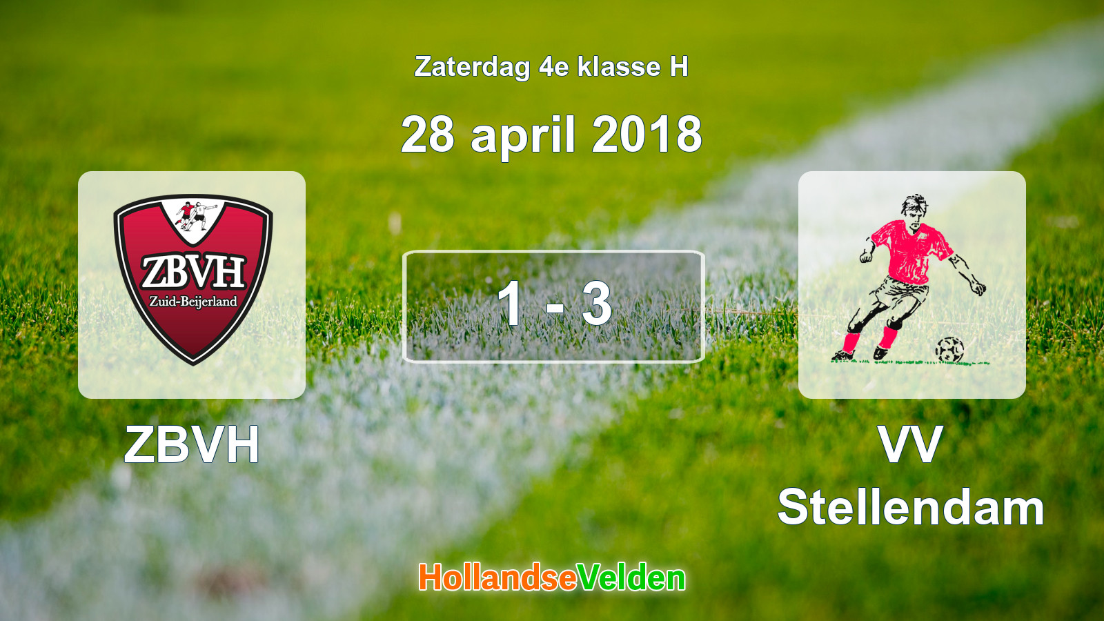 Gespeelde wedstrijd: ZBVH - VV Stellendam 1 - 3 (28 april 2018)