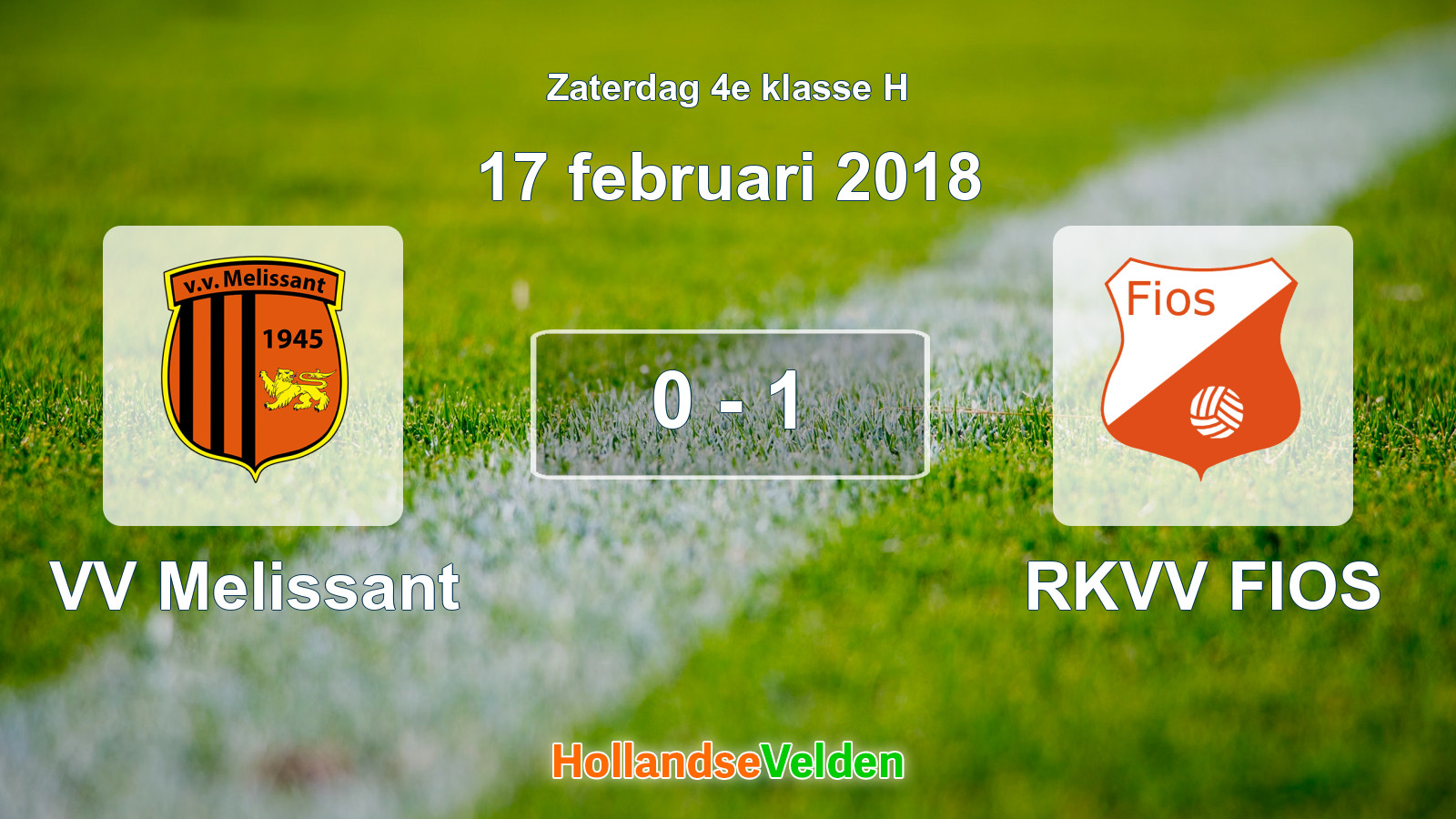 Gespeelde wedstrijd: VV Melissant - RKVV FIOS 0 - 1 (17 februari 2018)