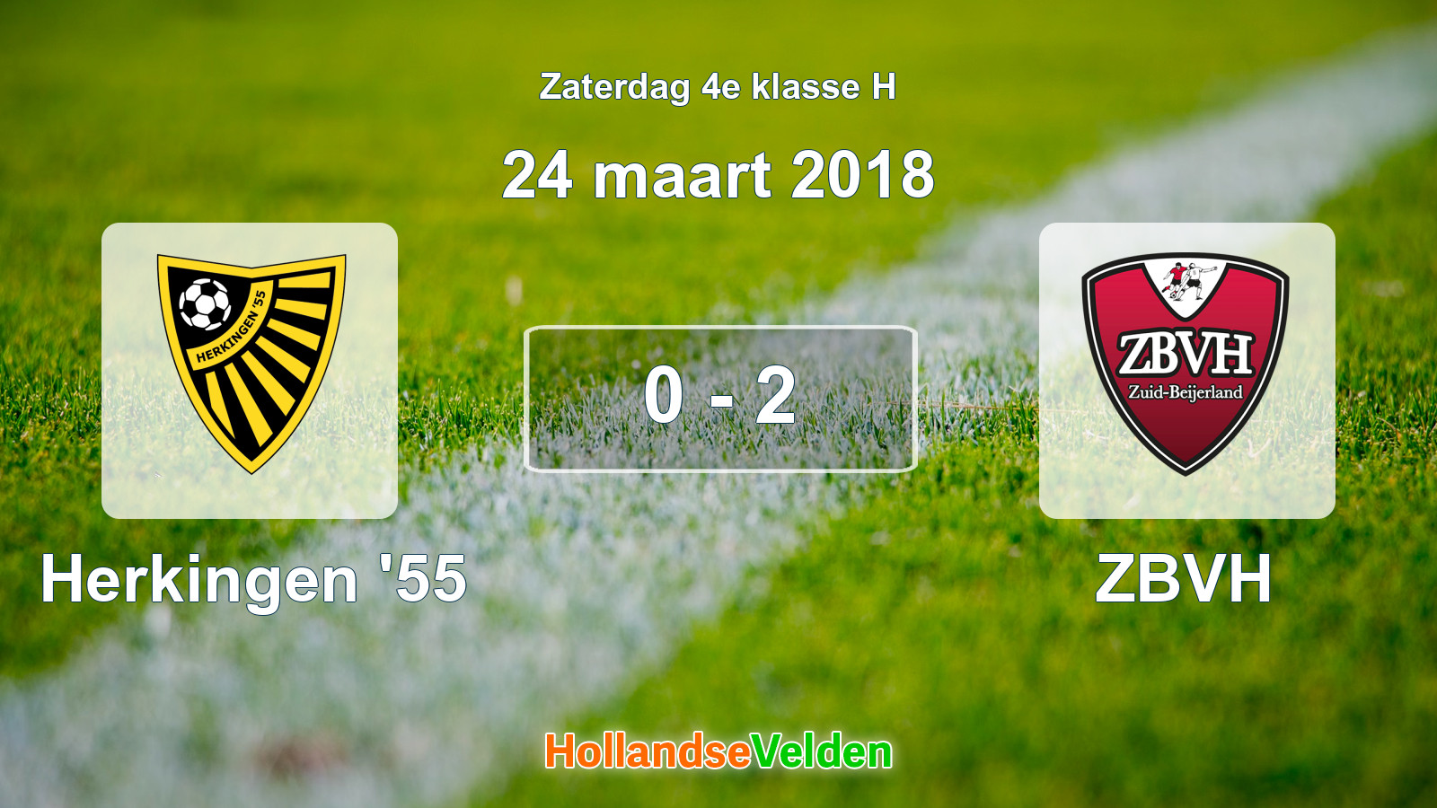 Gespeelde wedstrijd: Herkingen '55 - ZBVH 0 - 2 (24 maart 2018)