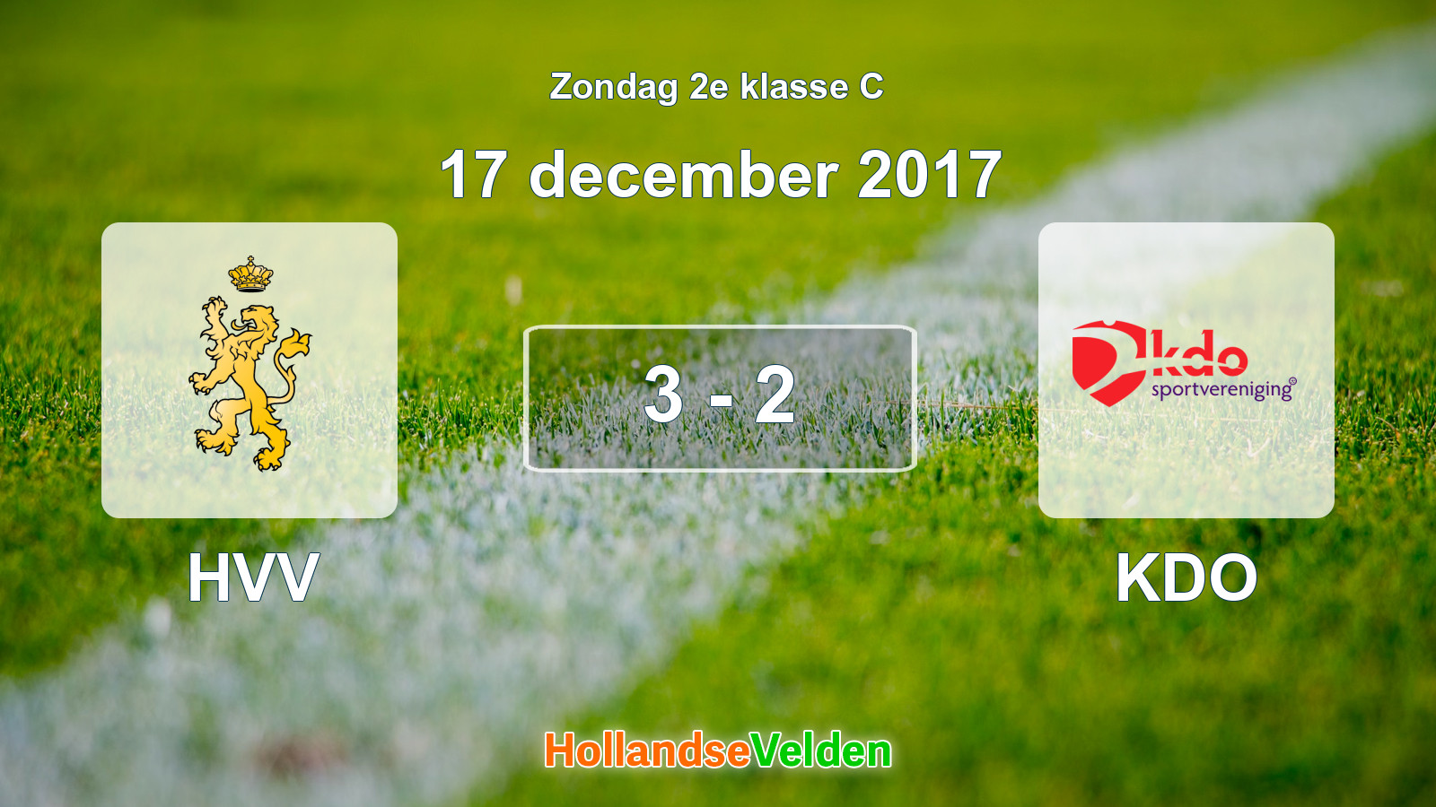 Gespeelde wedstrijd: HVV - KDO 3 - 2 (17 december 2017)