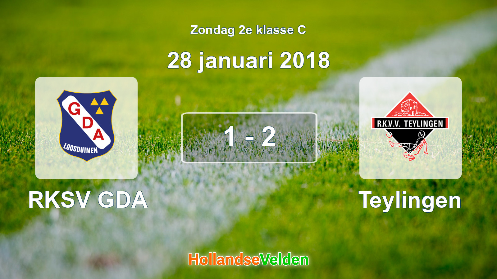 Gespeelde wedstrijd: RKSV GDA - Teylingen 1 - 2 (28 januari 2018)