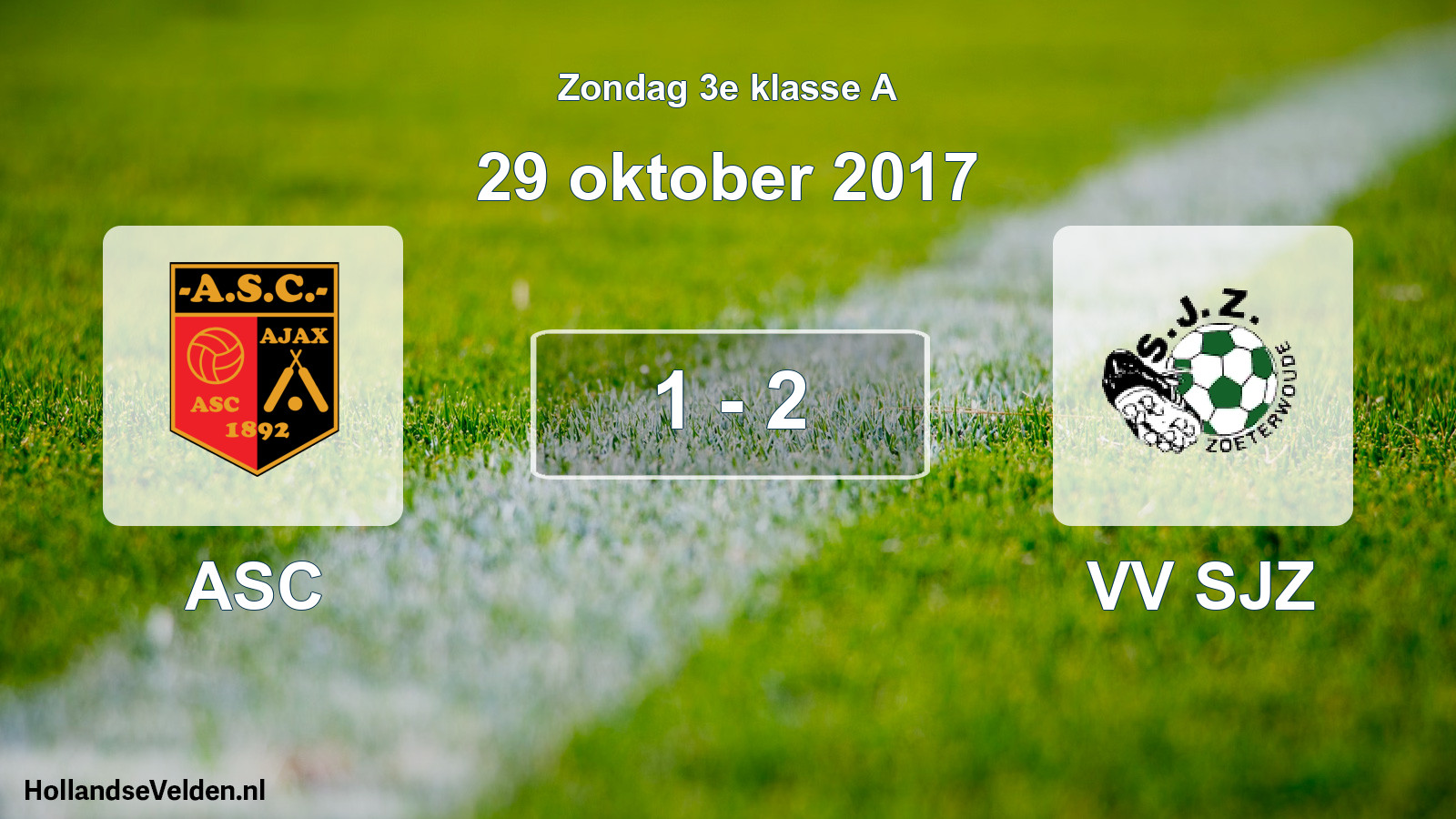 Gespeelde wedstrijd: ASC - VV SJZ 1 - 2 (29 oktober 2017)