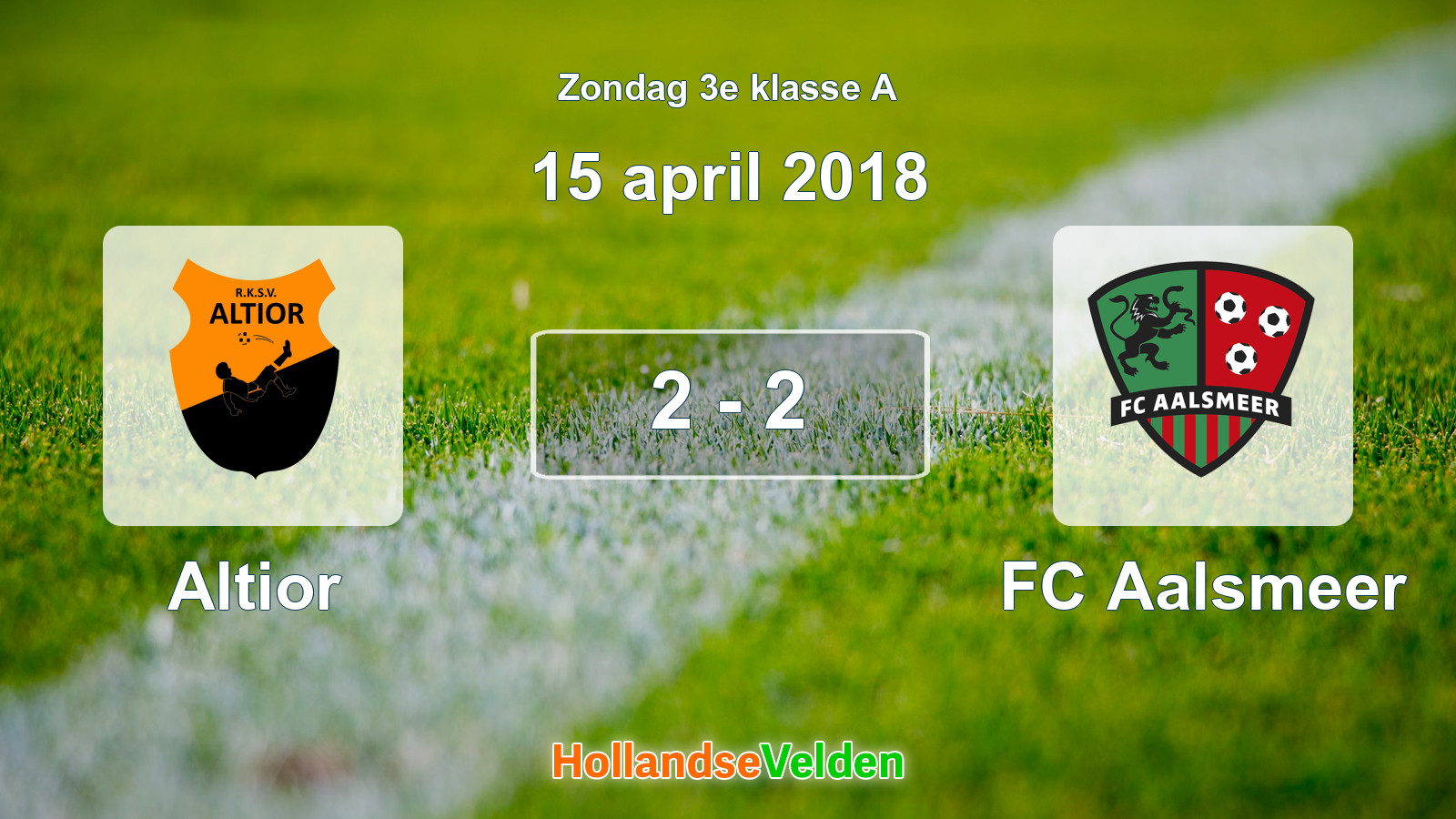 Gespeelde wedstrijd: Altior - FC Aalsmeer 2 - 2 (15 april 2018)
