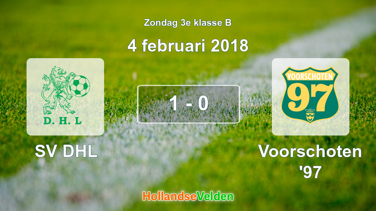 Gespeelde wedstrijd: SV DHL - Voorschoten '97 1 - 0 (4 februari 2018)