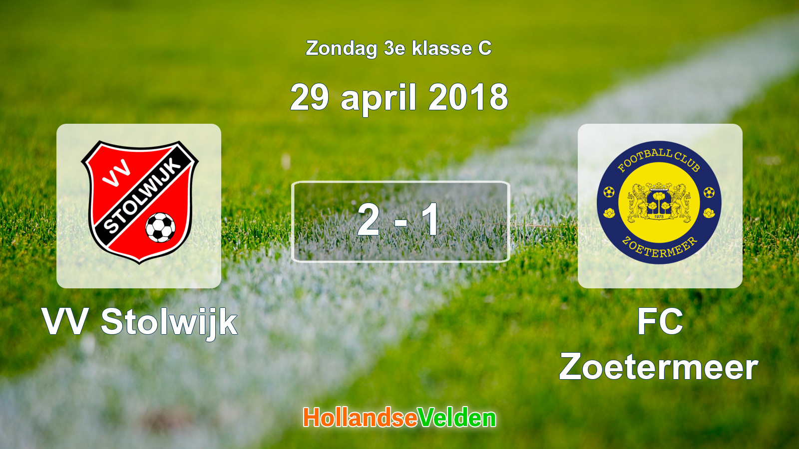Gespeelde wedstrijd: VV Stolwijk - FC Zoetermeer 2 - 1 (29 april 2018)