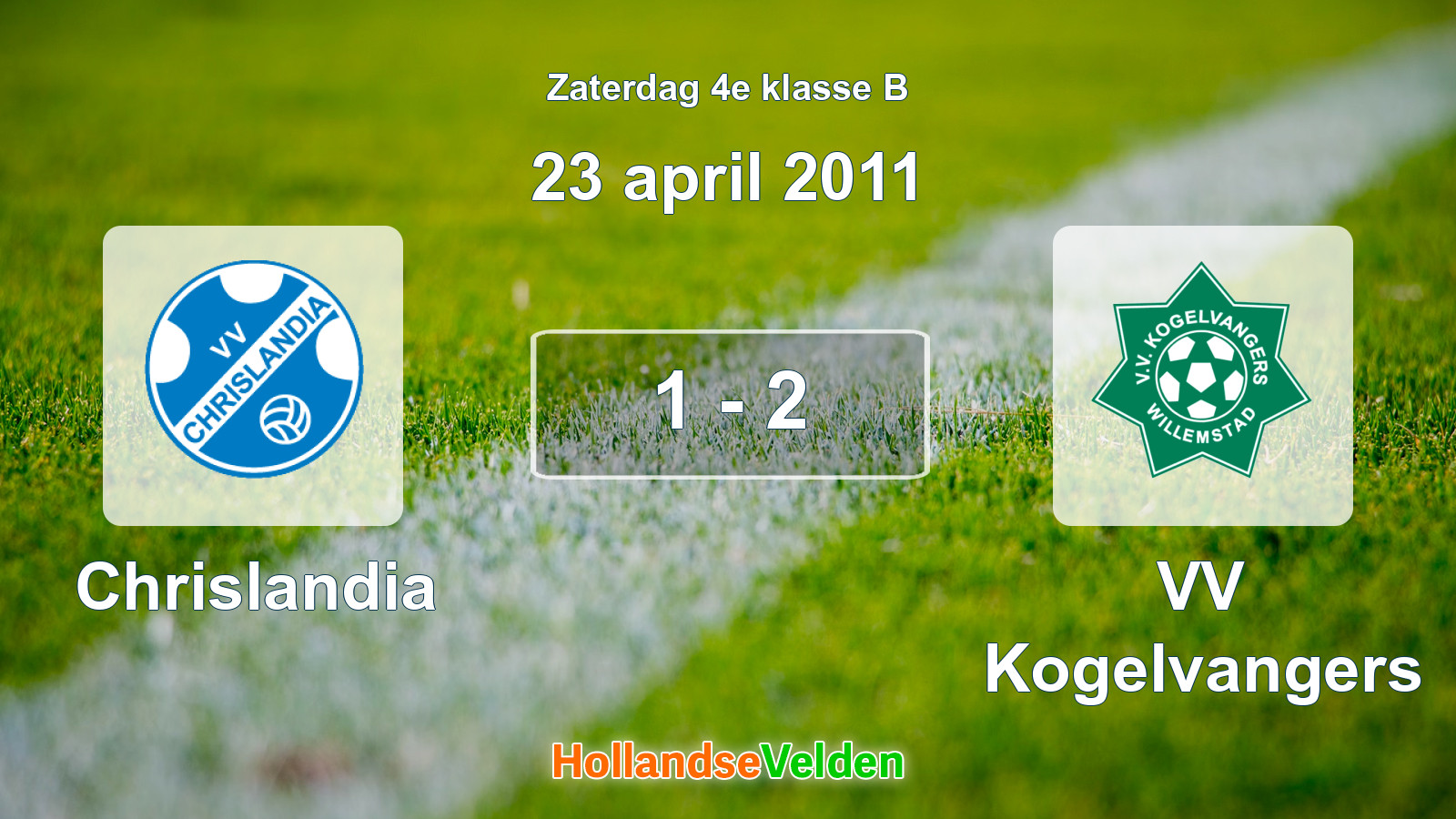 Gespeelde wedstrijd: Chrislandia - VV Kogelvangers 1 - 2 (23 april 2011)