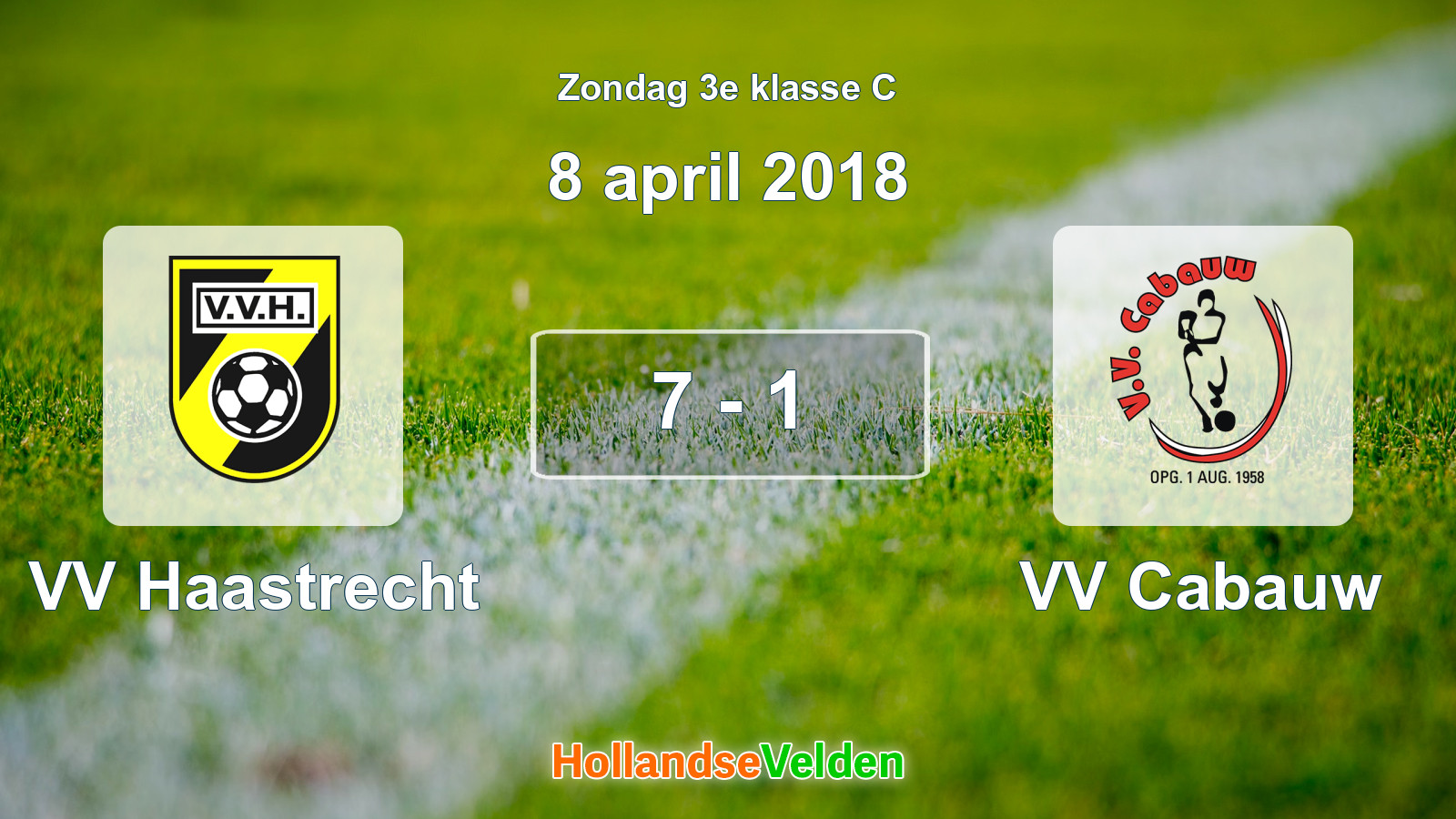 Gespeelde wedstrijd: VV Haastrecht - VV Cabauw 7 - 1 (8 april 2018)