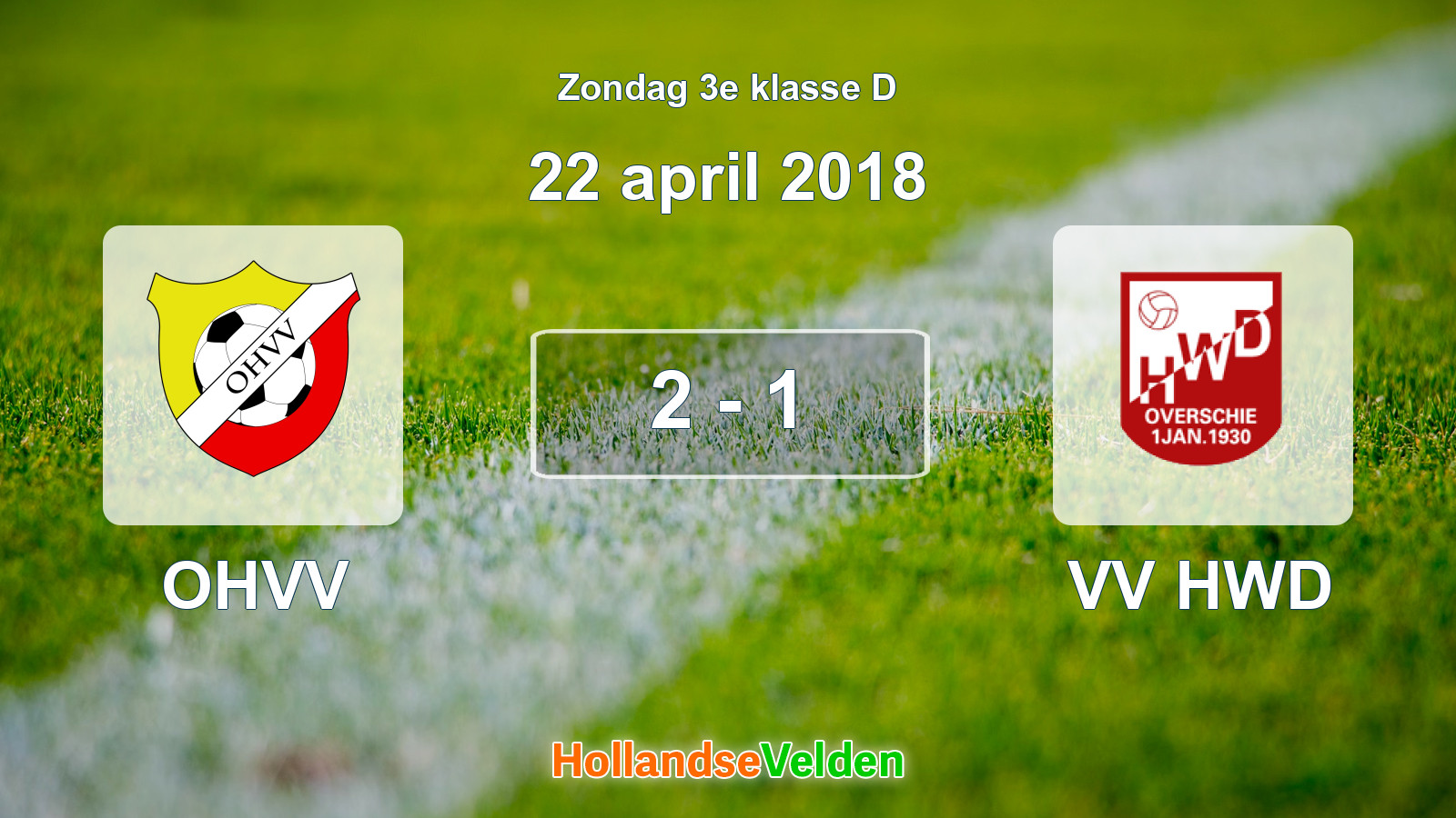 Gespeelde wedstrijd: OHVV - VV HWD 2 - 1 (22 april 2018)