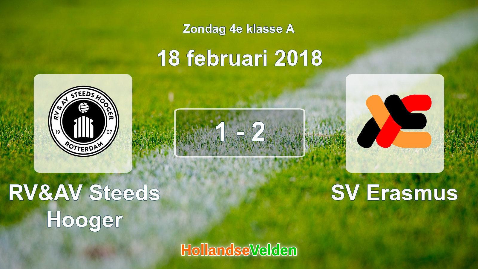Gespeelde wedstrijd: RV&AV Steeds Hooger - SV Erasmus 1 - 2 (18 februari 2018)