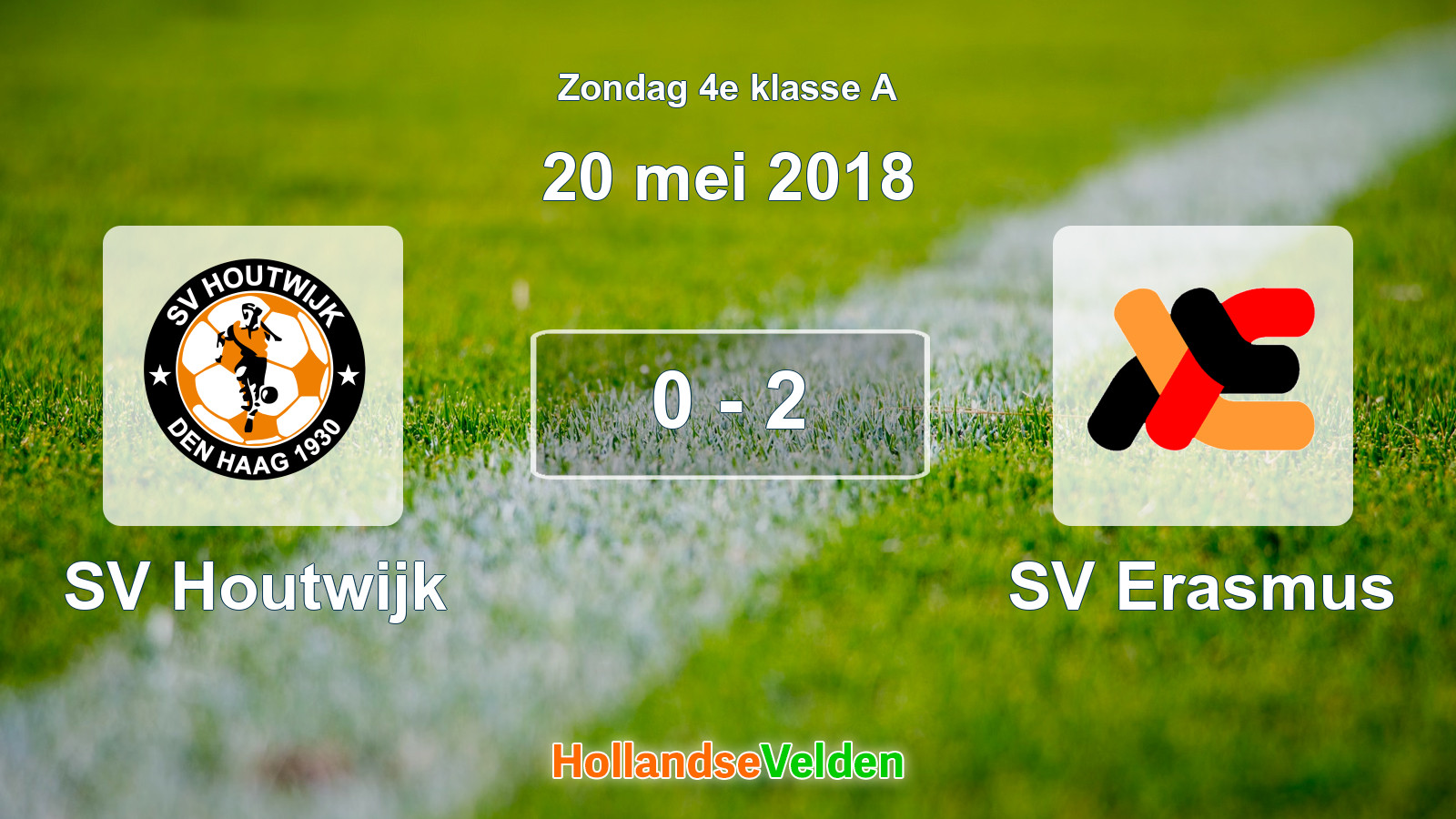 Gespeelde wedstrijd: SV Houtwijk - SV Erasmus 0 - 2 (20 mei 2018)