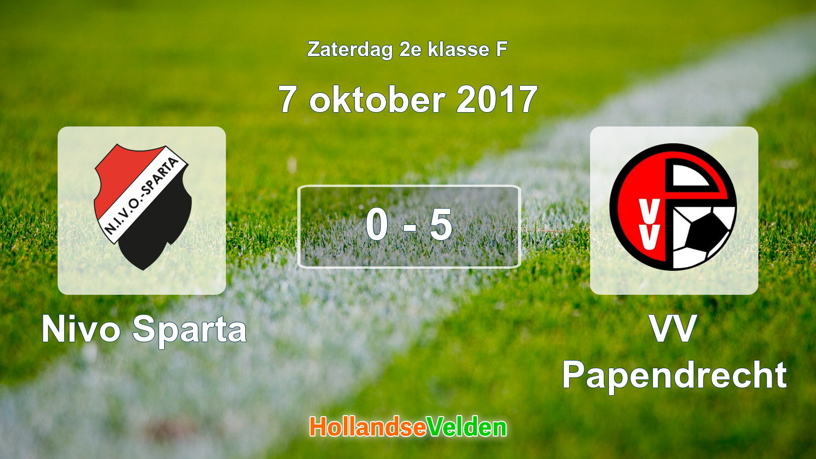 Gespeelde wedstrijd: Nivo Sparta - VV Papendrecht 0 - 5 (7 oktober 2017)