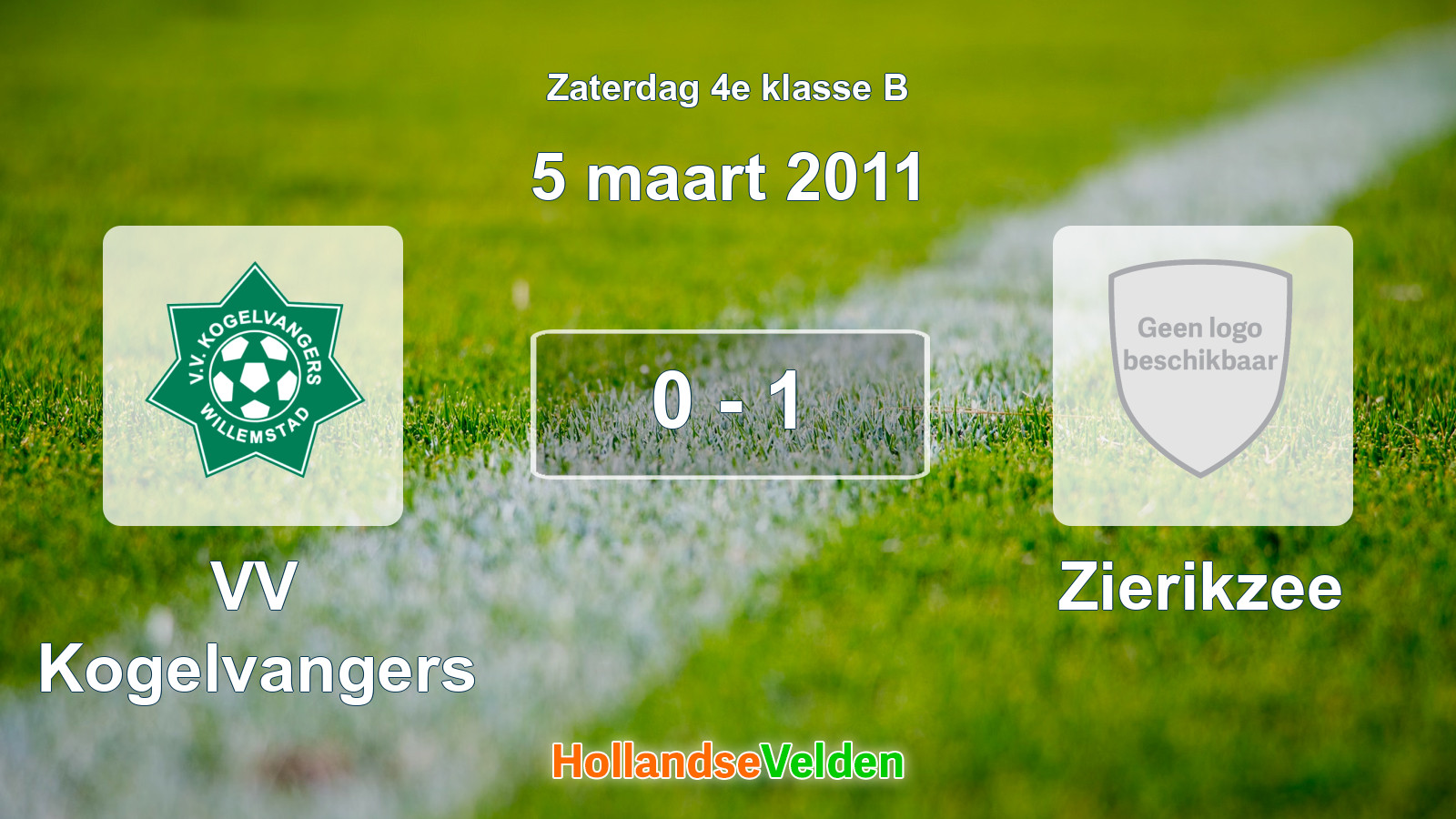 Gespeelde wedstrijd: VV Kogelvangers - Zierikzee 0 - 1 (5 maart 2011)