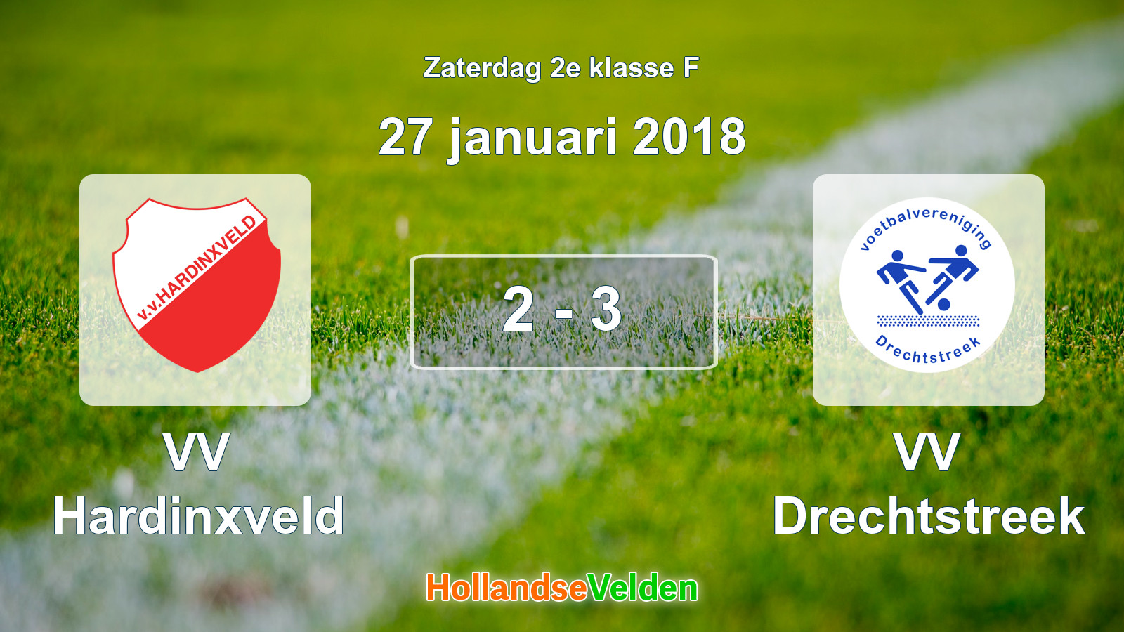 Gespeelde wedstrijd: VV Hardinxveld - VV Drechtstreek 2 - 3 (27 januari 2018)
