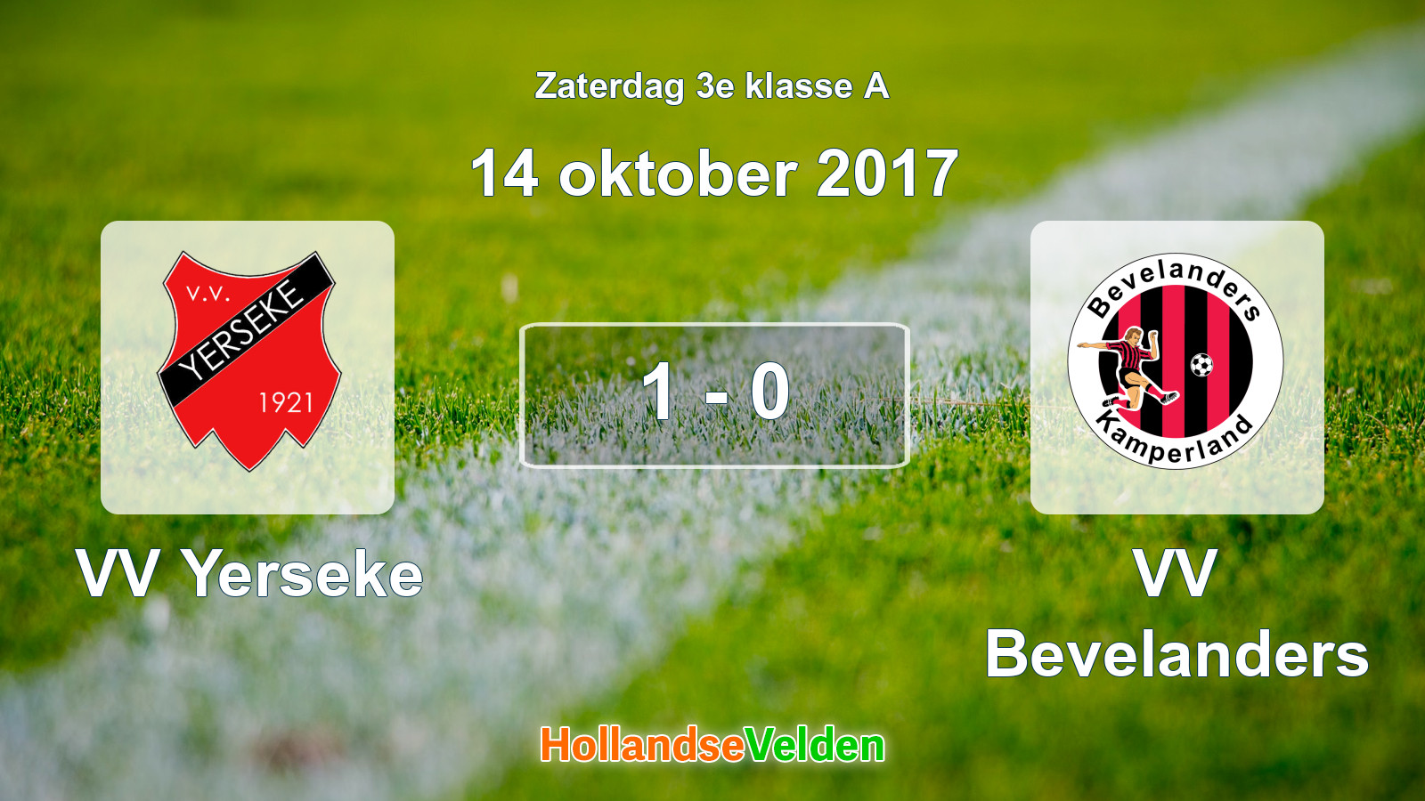 Gespeelde wedstrijd: VV Yerseke - VV Bevelanders 1 - 0 (14 oktober 2017)