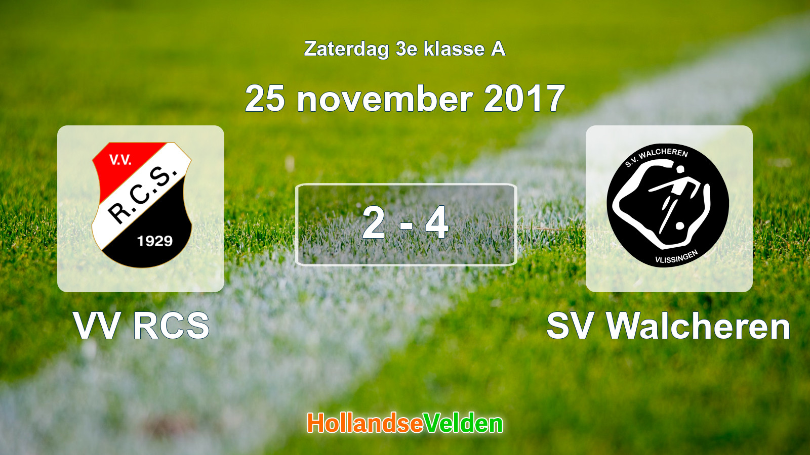 Gespeelde wedstrijd: VV RCS - SV Walcheren 2 - 4 (25 november 2017)