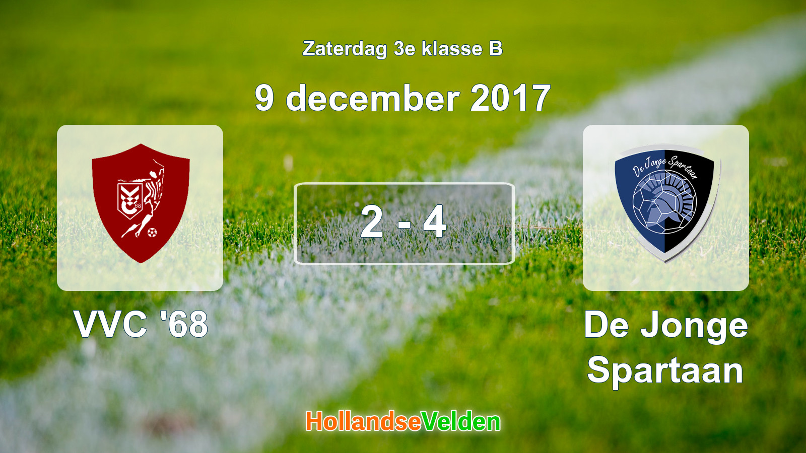 Gespeelde wedstrijd: VVC '68 - De Jonge Spartaan 2 - 4 (9 december 2017)