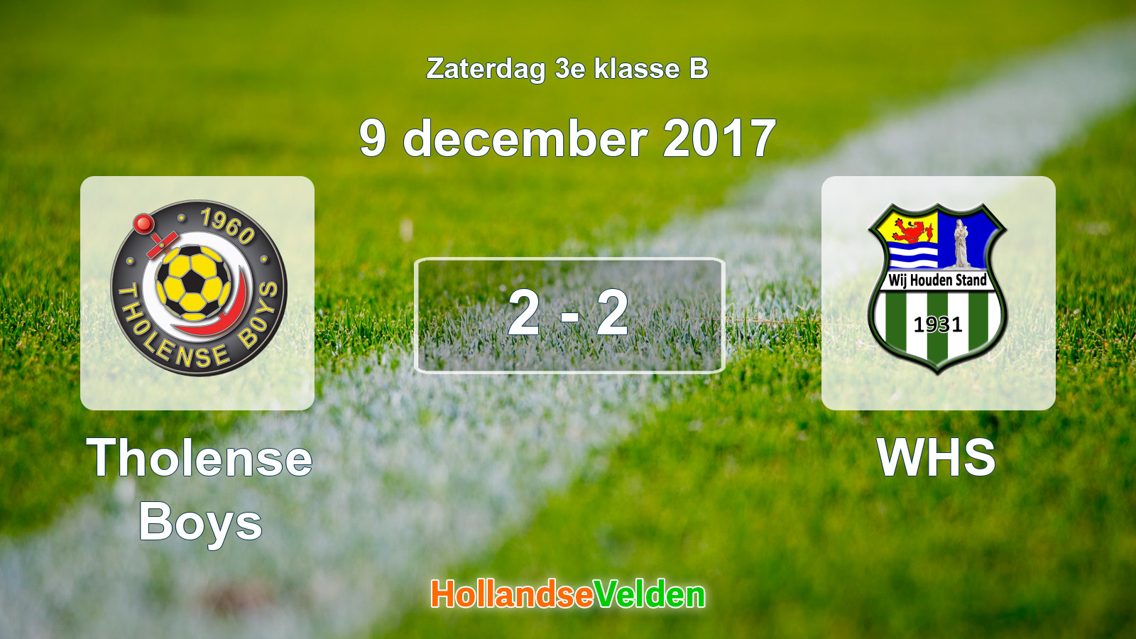Gespeelde wedstrijd: Tholense Boys - WHS 2 - 2 (9 december 2017)