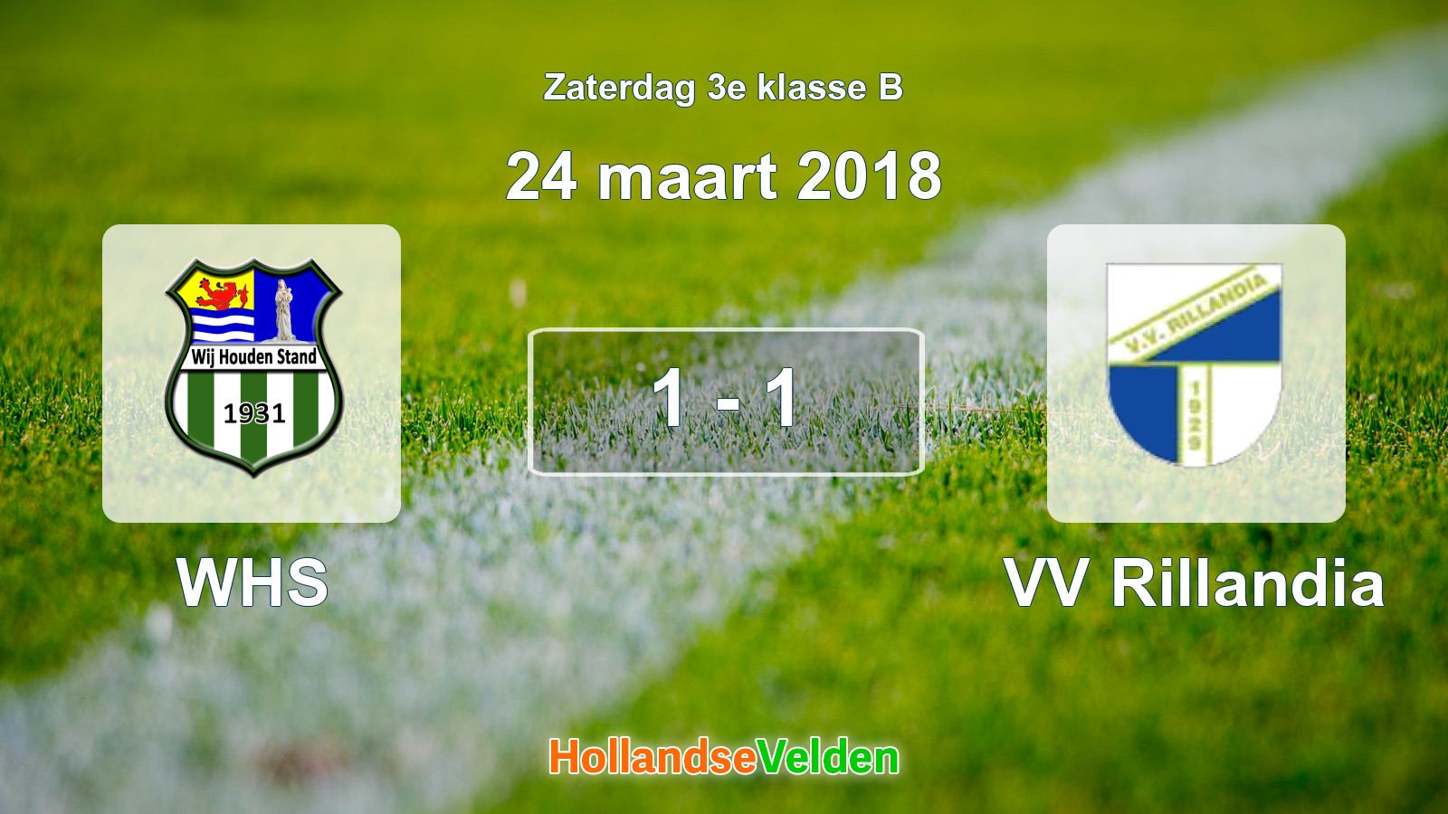 Gespeelde wedstrijd: WHS - VV Rillandia 1 - 1 (24 maart 2018)
