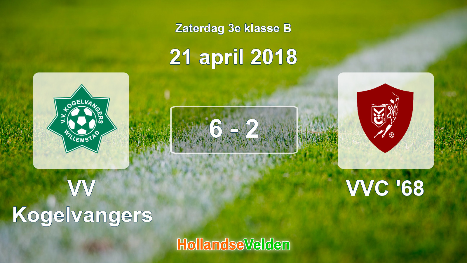 Gespeelde wedstrijd: VV Kogelvangers - VVC '68 6 - 2 (21 april 2018)