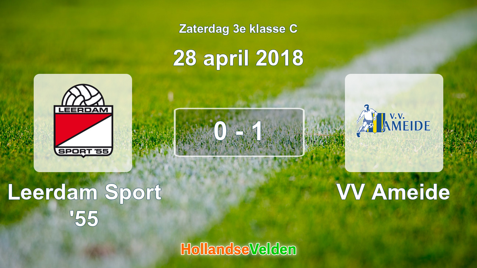 Gespeelde wedstrijd: Leerdam Sport '55 - VV Ameide 0 - 1 (28 april 2018)