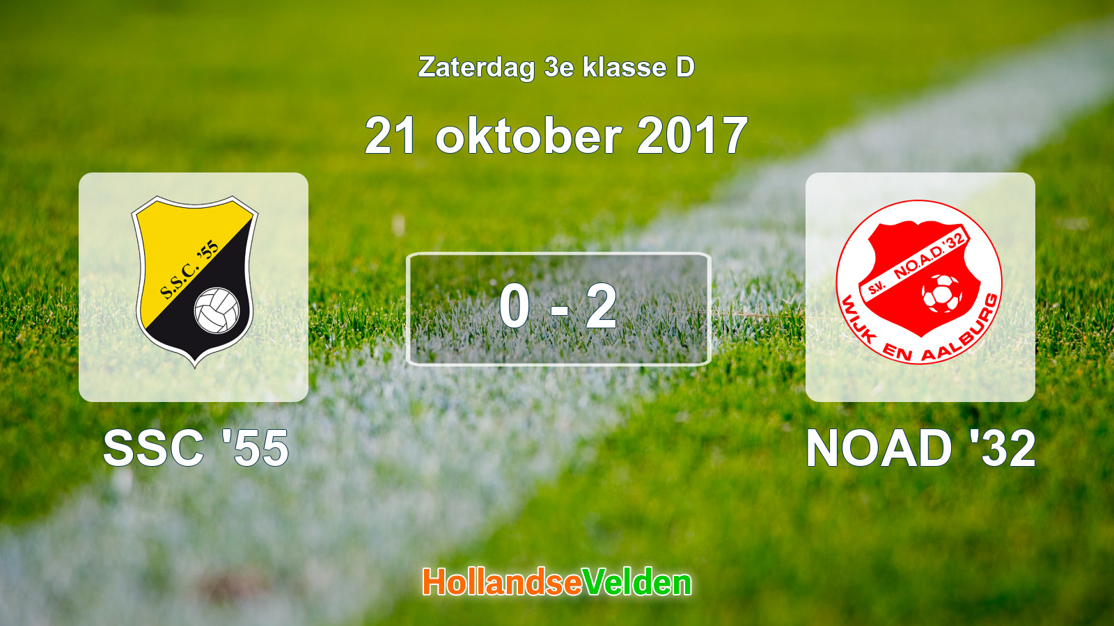 Gespeelde wedstrijd: SSC '55 - NOAD '32 0 - 2 (21 oktober 2017)