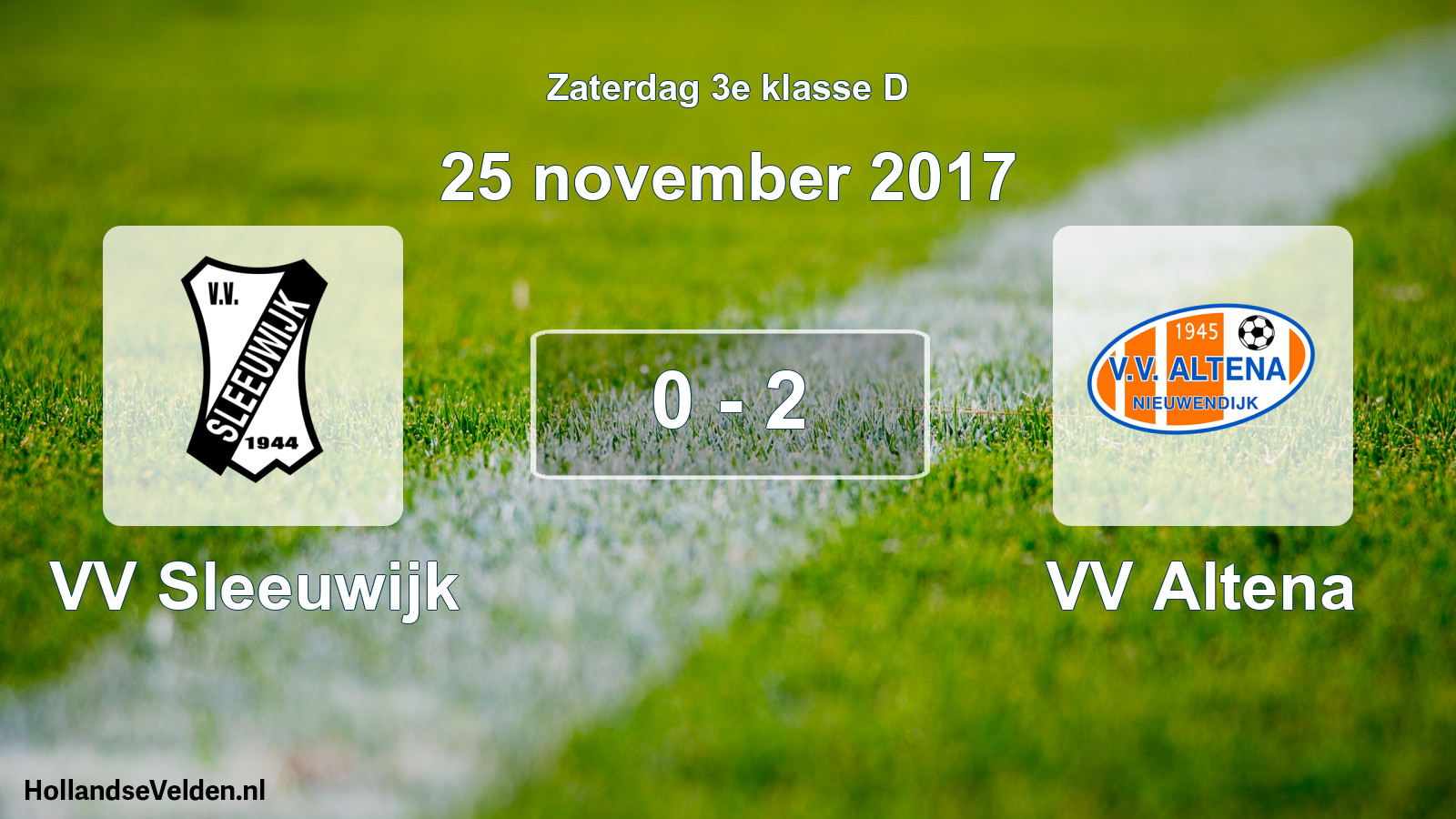 Gespeelde wedstrijd: VV Sleeuwijk - VV Altena 0 - 2 (25 november 2017)
