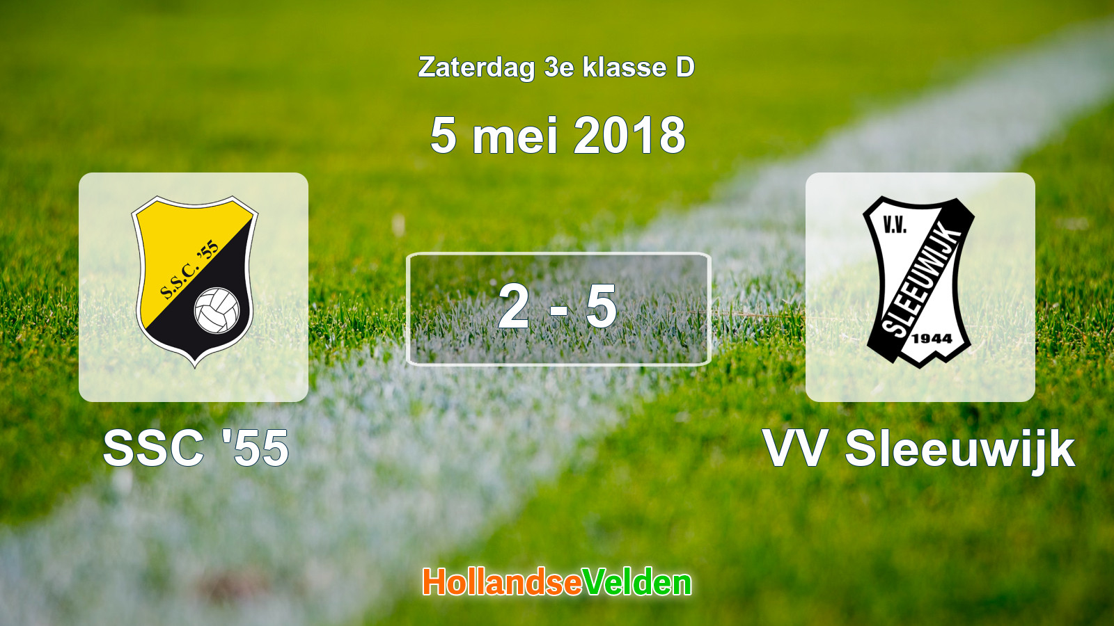 Gespeelde wedstrijd: SSC '55 - VV Sleeuwijk 2 - 5 (5 mei 2018)
