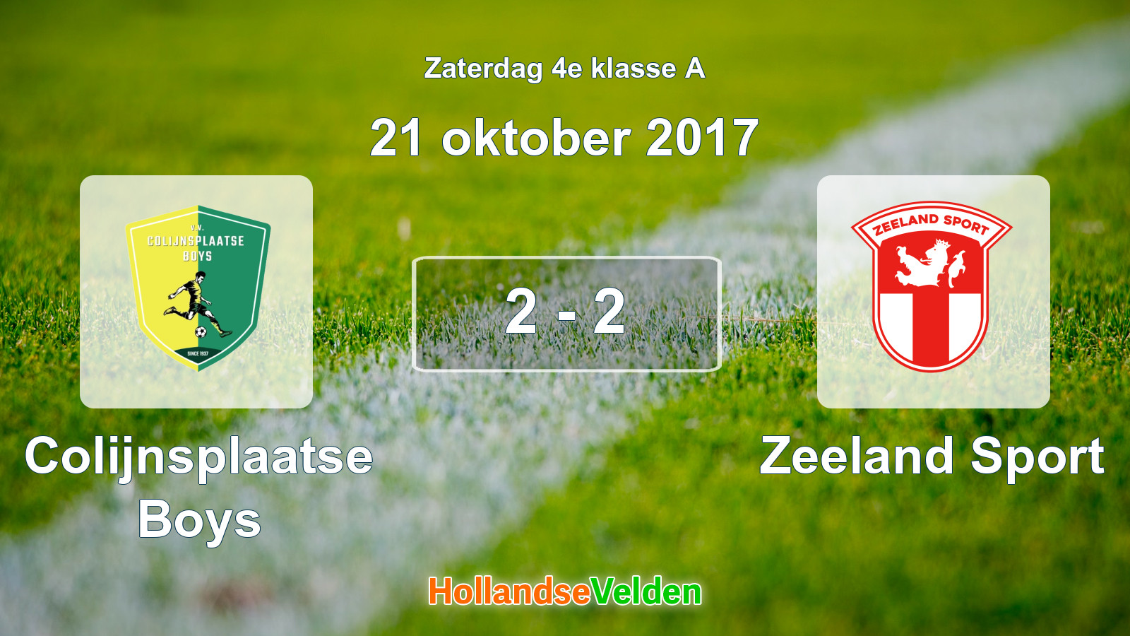 Gespeelde wedstrijd: Colijnsplaatse Boys - Zeeland Sport 2 - 2 (21 oktober 2017)
