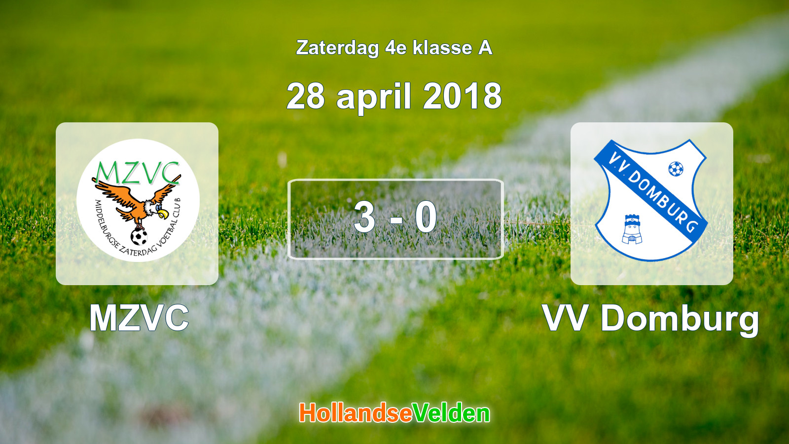 Gespeelde wedstrijd: MZVC - VV Domburg 3 - 0 (28 april 2018)
