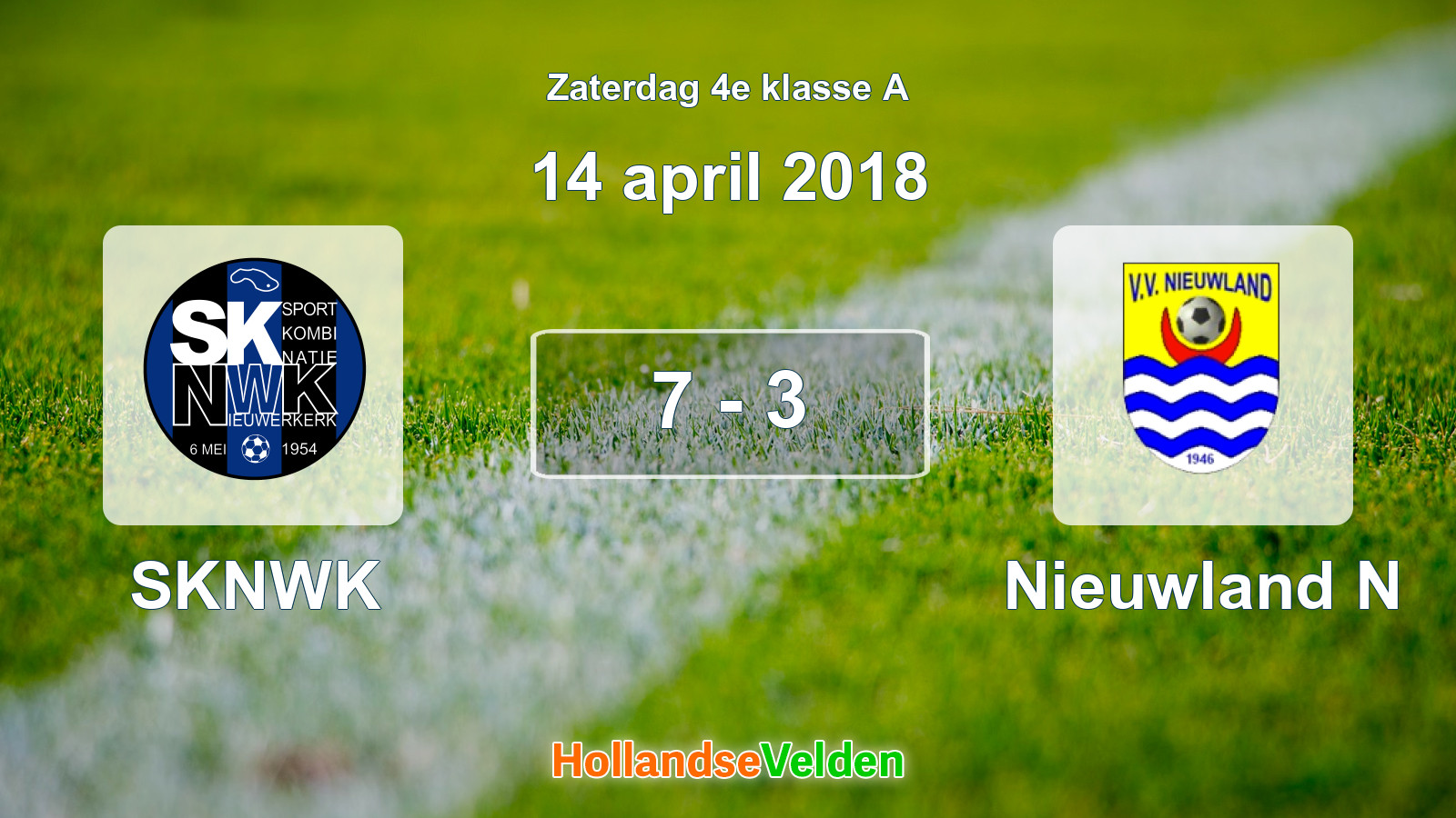 Gespeelde wedstrijd: SKNWK - Nieuwland N 7 - 3 (14 april 2018)