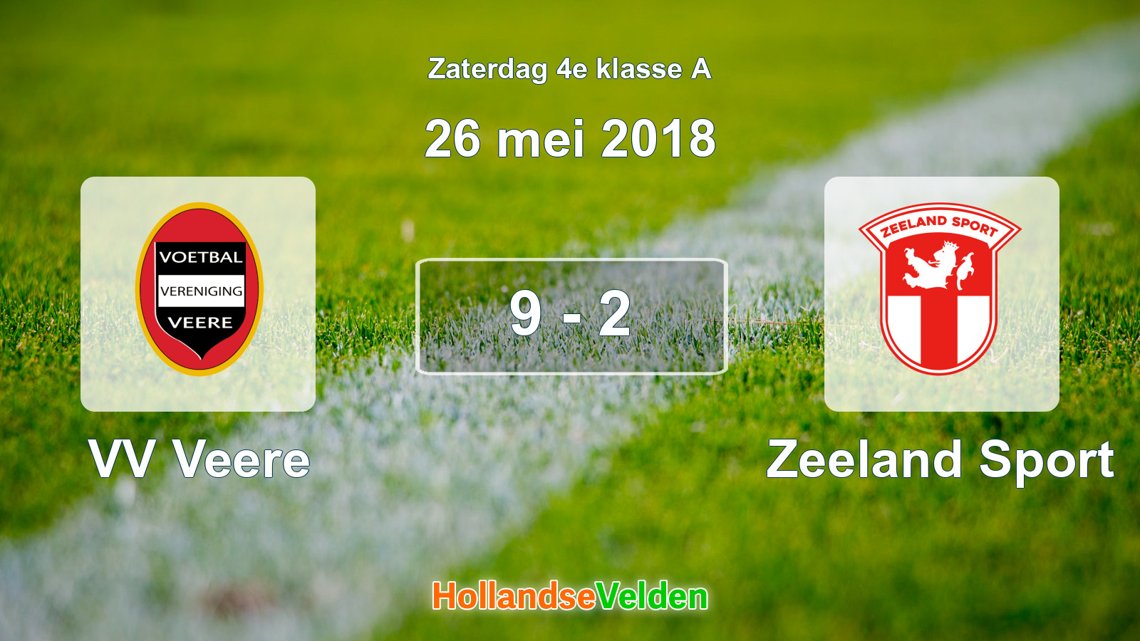 Gespeelde wedstrijd: VV Veere - Zeeland Sport 9 - 2 (26 mei 2018)