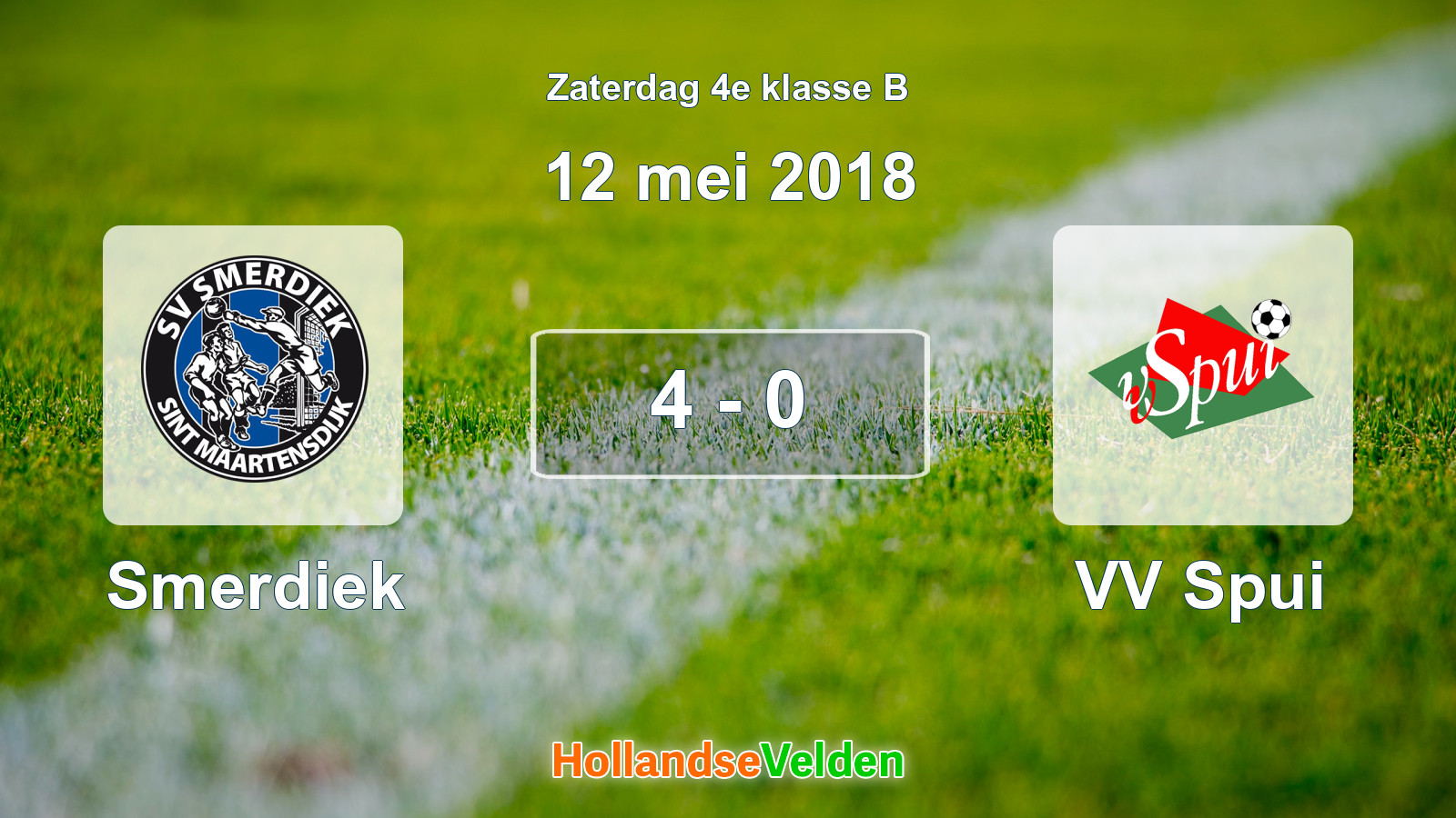 Gespeelde wedstrijd: Smerdiek - VV Spui 4 - 0 (12 mei 2018)