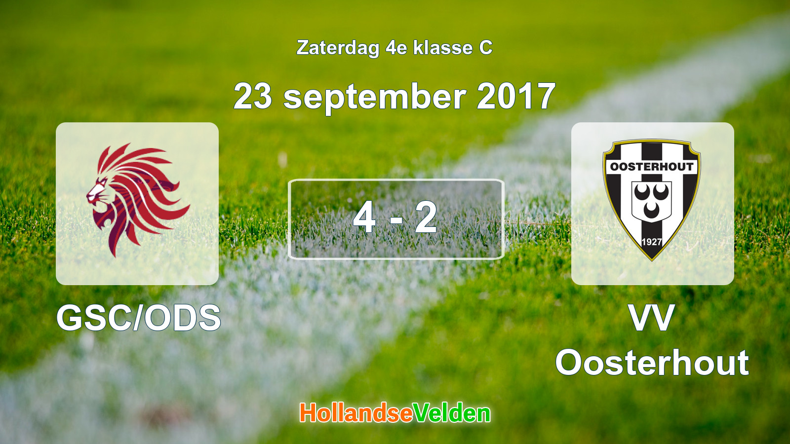 Gespeelde wedstrijd: GSC/ODS - VV Oosterhout 4 - 2 (23 september 2017)