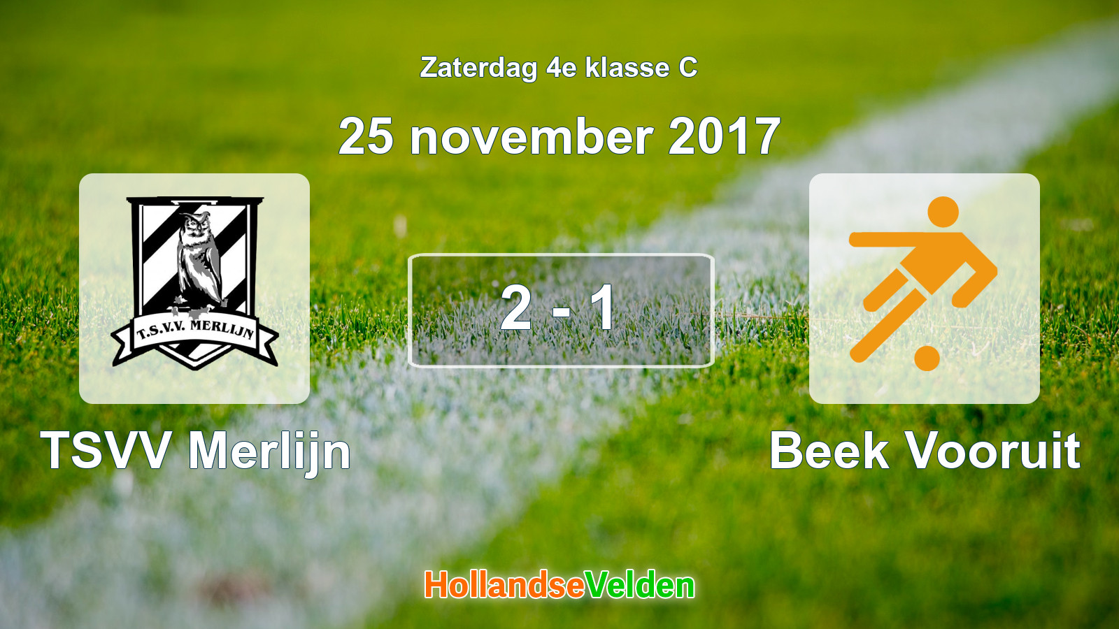 Gespeelde wedstrijd: TSVV Merlijn - Beek Vooruit 2 - 1 (25 november 2017)