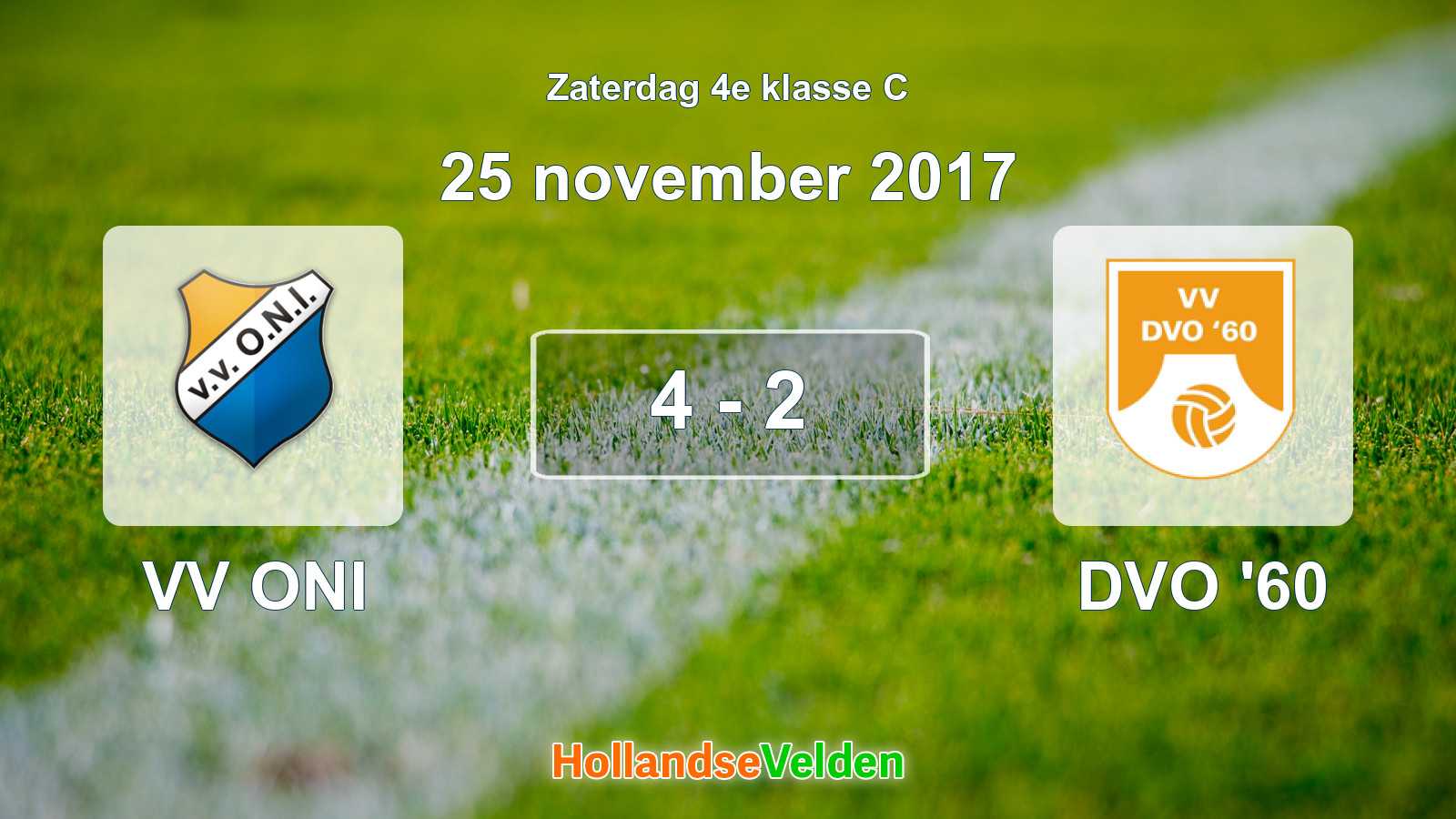 Gespeelde wedstrijd: VV ONI - DVO '60 4 - 2 (25 november 2017)