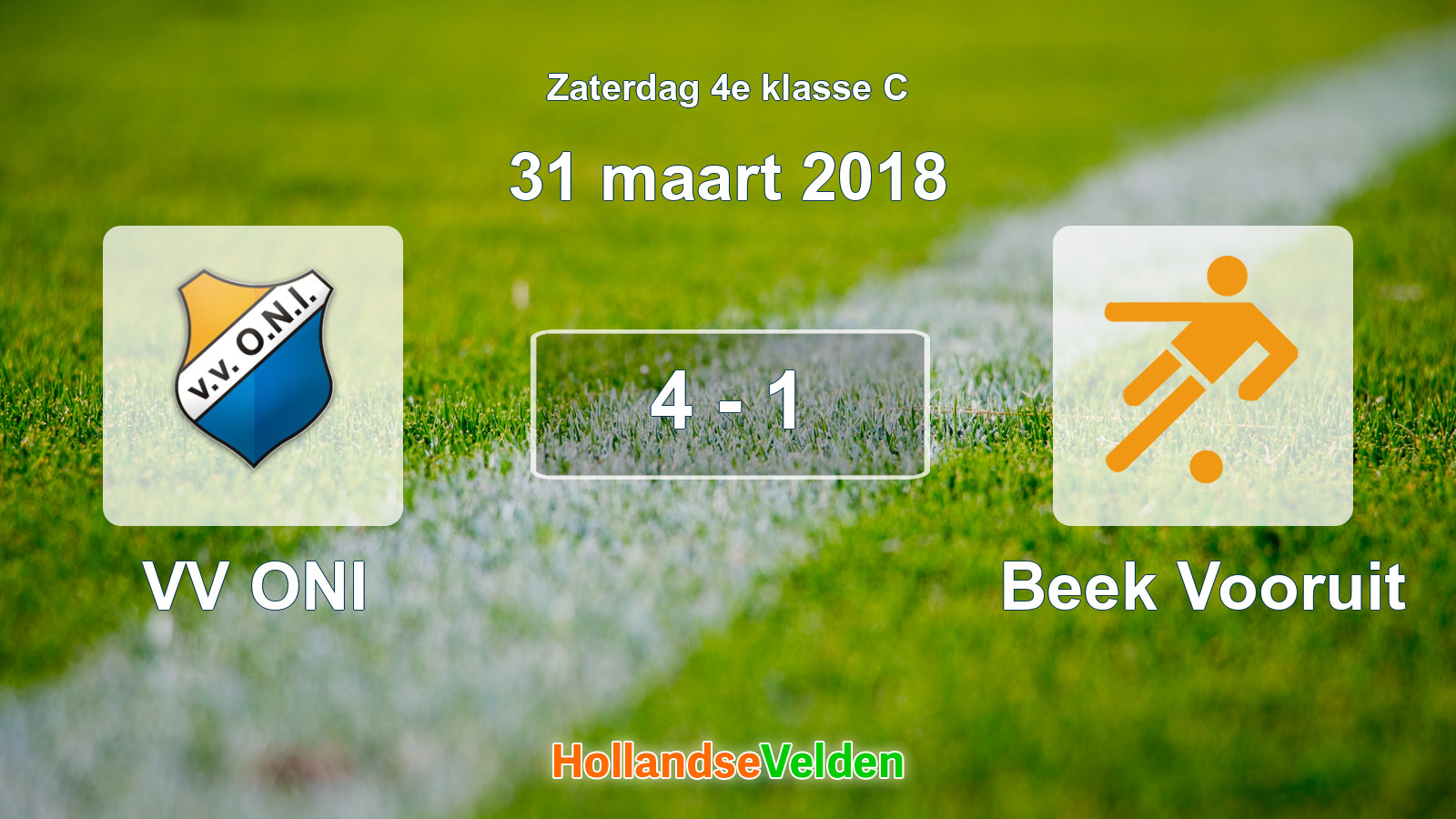 Gespeelde wedstrijd: VV ONI - Beek Vooruit 4 - 1 (31 maart 2018)