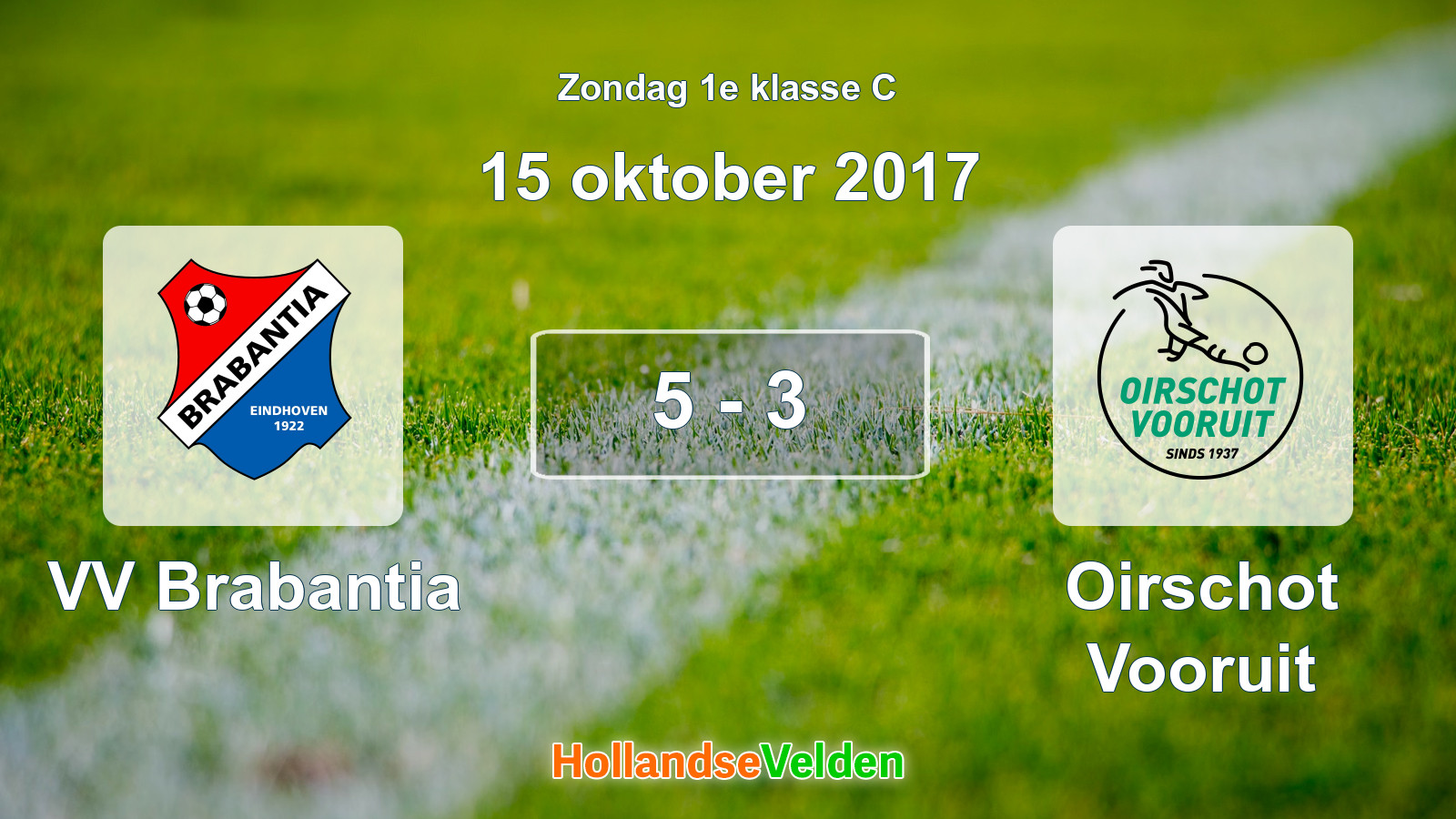 Gespeelde wedstrijd: VV Brabantia - Oirschot Vooruit 5 - 3 (15 oktober 2017)