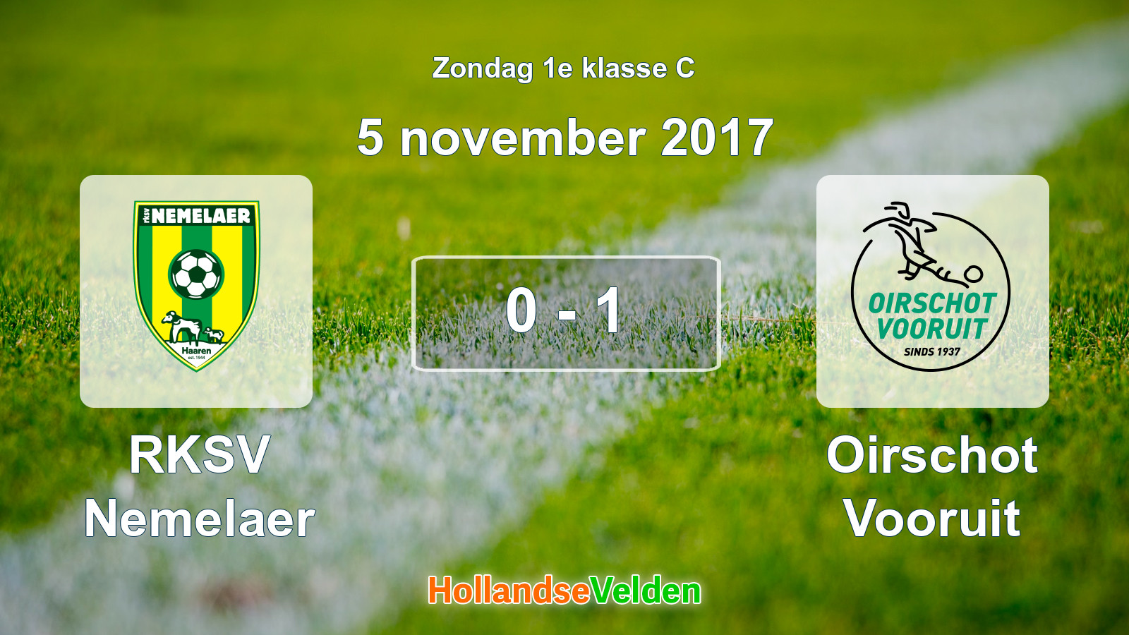 Gespeelde wedstrijd: RKSV Nemelaer - Oirschot Vooruit 0 - 1 (5 november 2017)