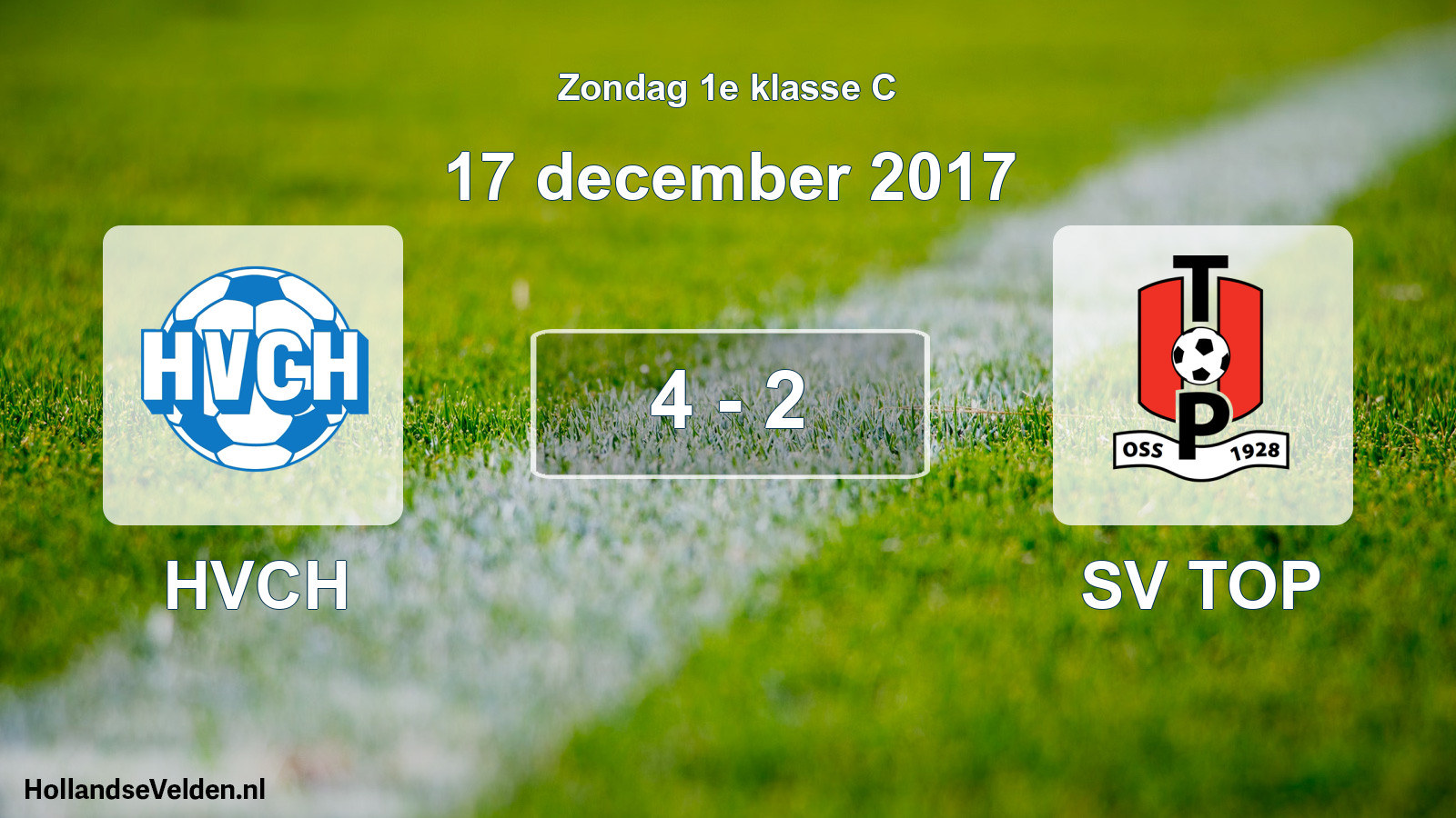 Gespeelde wedstrijd: HVCH - SV TOP 4 - 2 (17 december 2017)