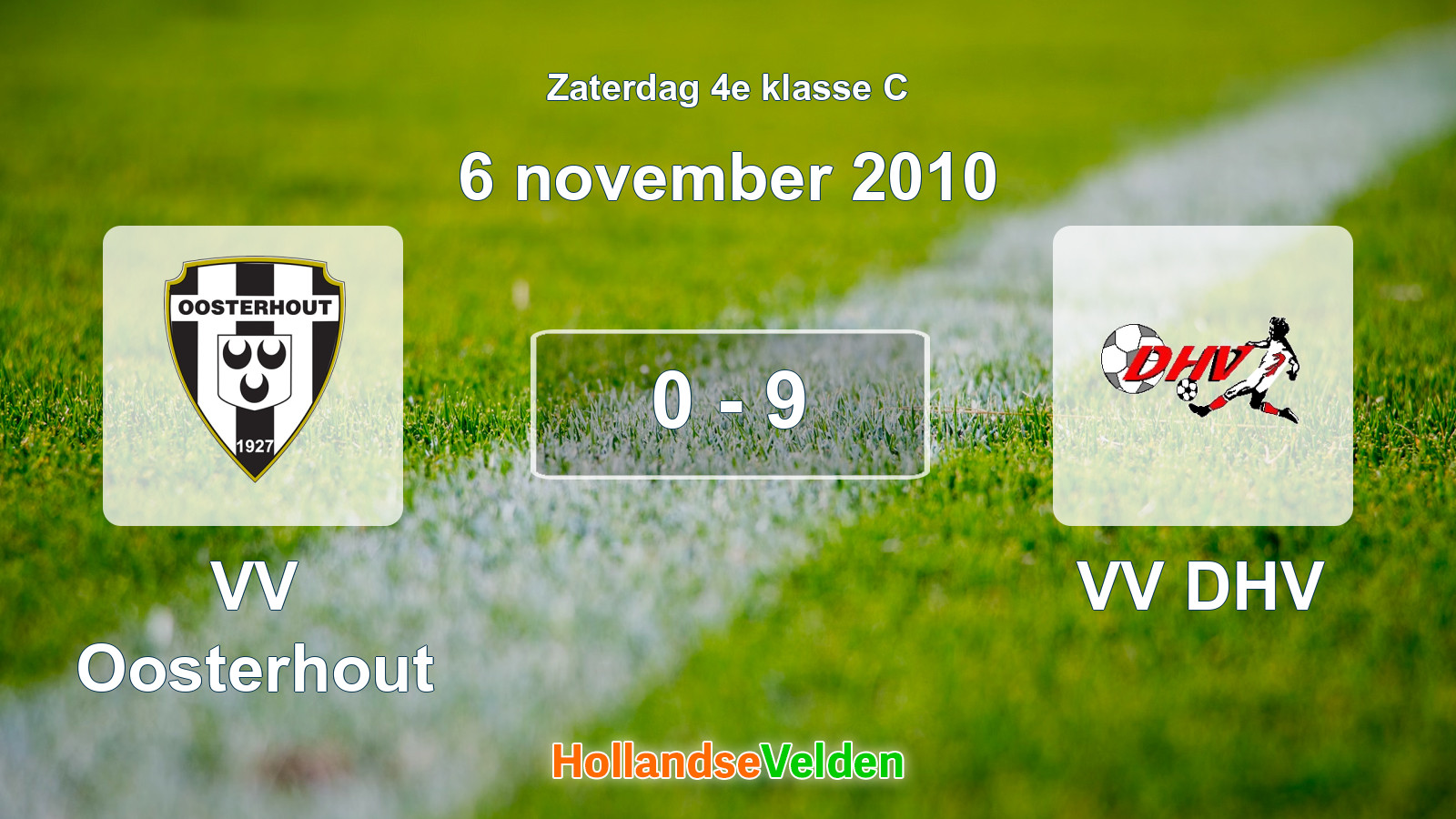 Gespeelde wedstrijd: VV Oosterhout - VV DHV 0 - 9 (6 november 2010)