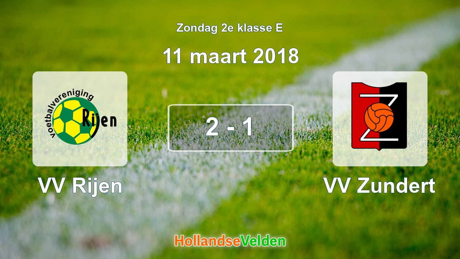 Gespeelde wedstrijd: VV Rijen - VV Zundert 2 - 1 (11 maart 2018)