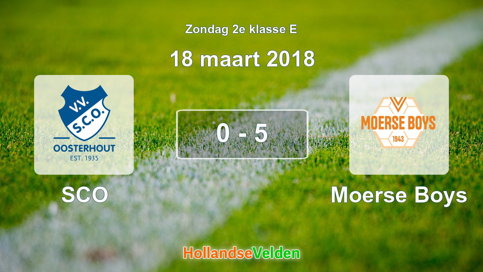 Gespeelde wedstrijd: SCO - Moerse Boys 0 - 5 (18 maart 2018)