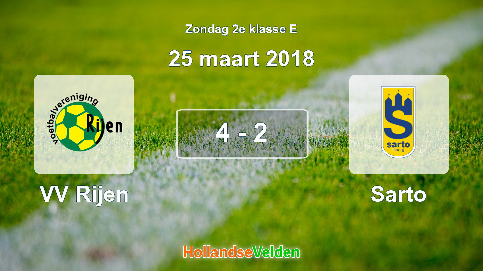Gespeelde wedstrijd: VV Rijen - Sarto 4 - 2 (25 maart 2018)