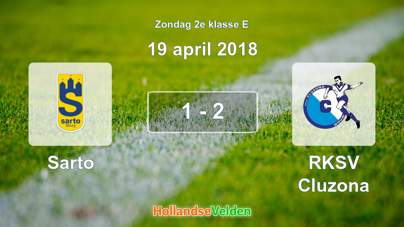 Gespeelde wedstrijd: Sarto - RKSV Cluzona 1 - 2 (19 april 2018)